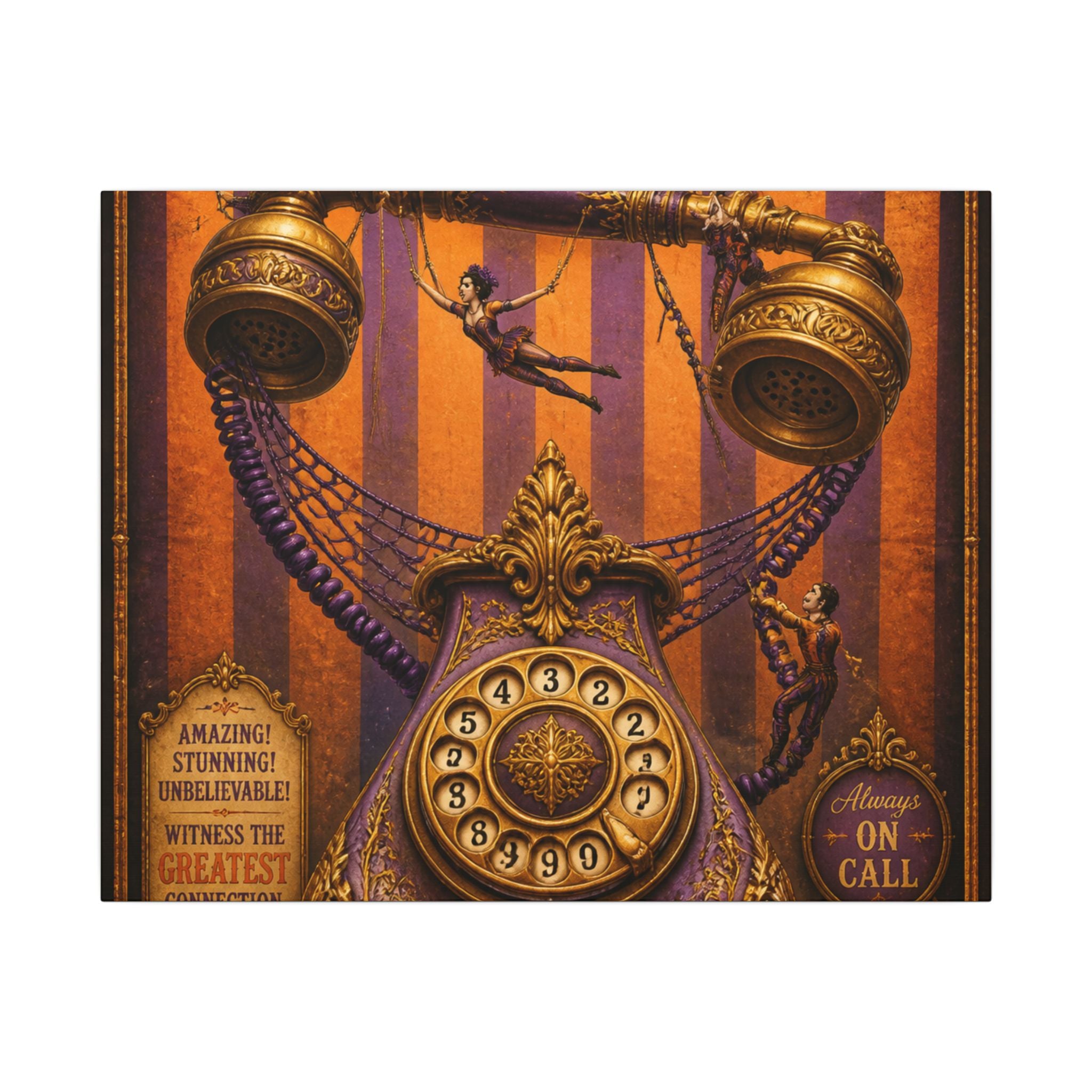 Vintage Telephone Booth Wall Art Canvas 16×20 Baroque Home Office Decor Maximalist Print