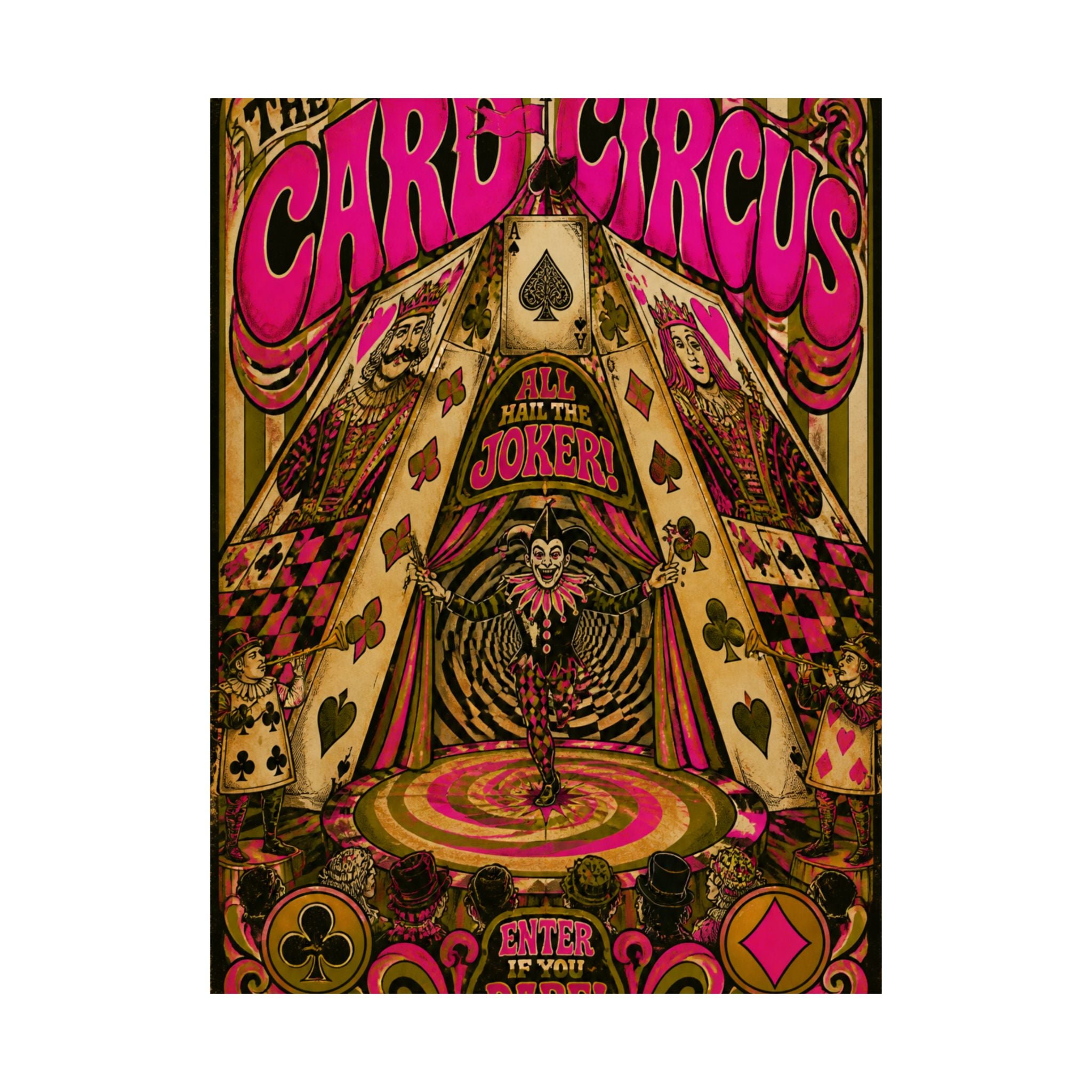 Playing Cards Tent Wall Art Poster 18×24 Psychedelic Cafe Decor Maximalist Print