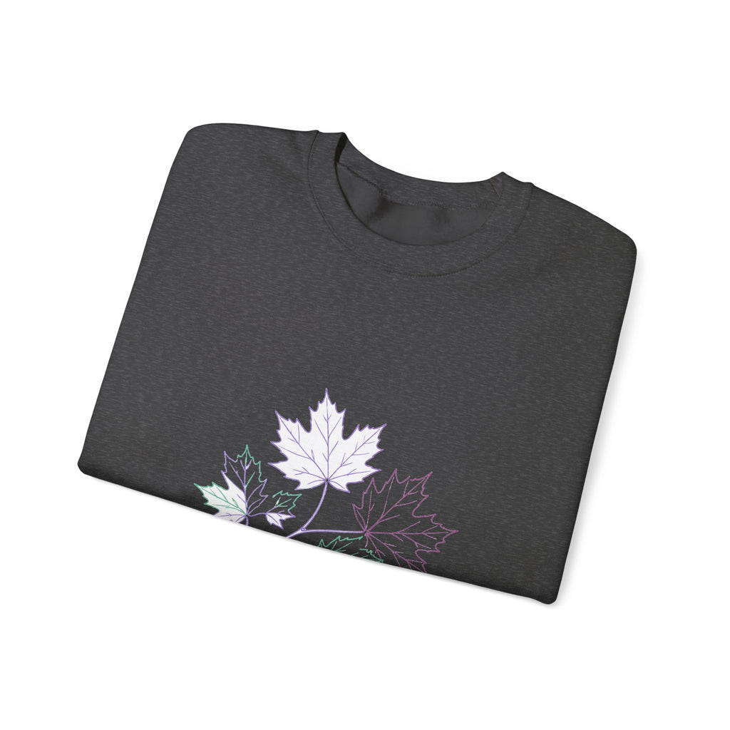 Matching Couple Sweatshirt - Cherry Blossom & Maple Leaf Matching Couple Crewneck Sweatshirt Minimalist Art His Hers Valentine Gift - Design B