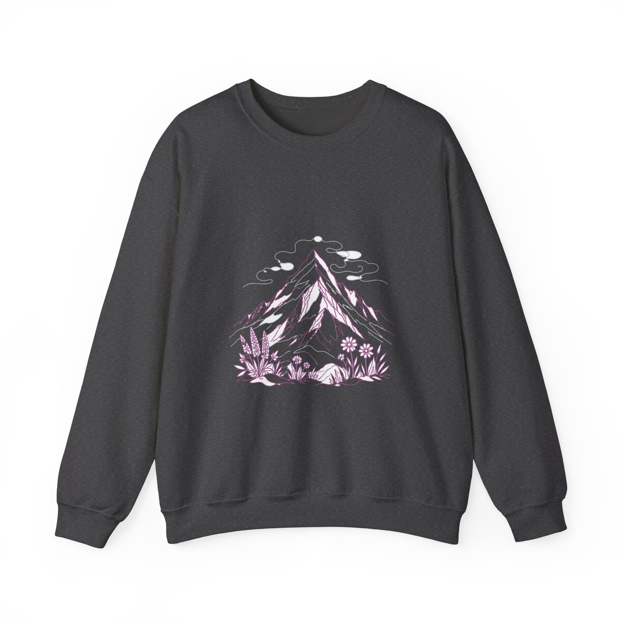 Matching Couple Sweatshirt - Mountain & Ocean Matching Couple Crewneck Sweatshirt Minimalist Art His Hers Valentine Gift - Design A