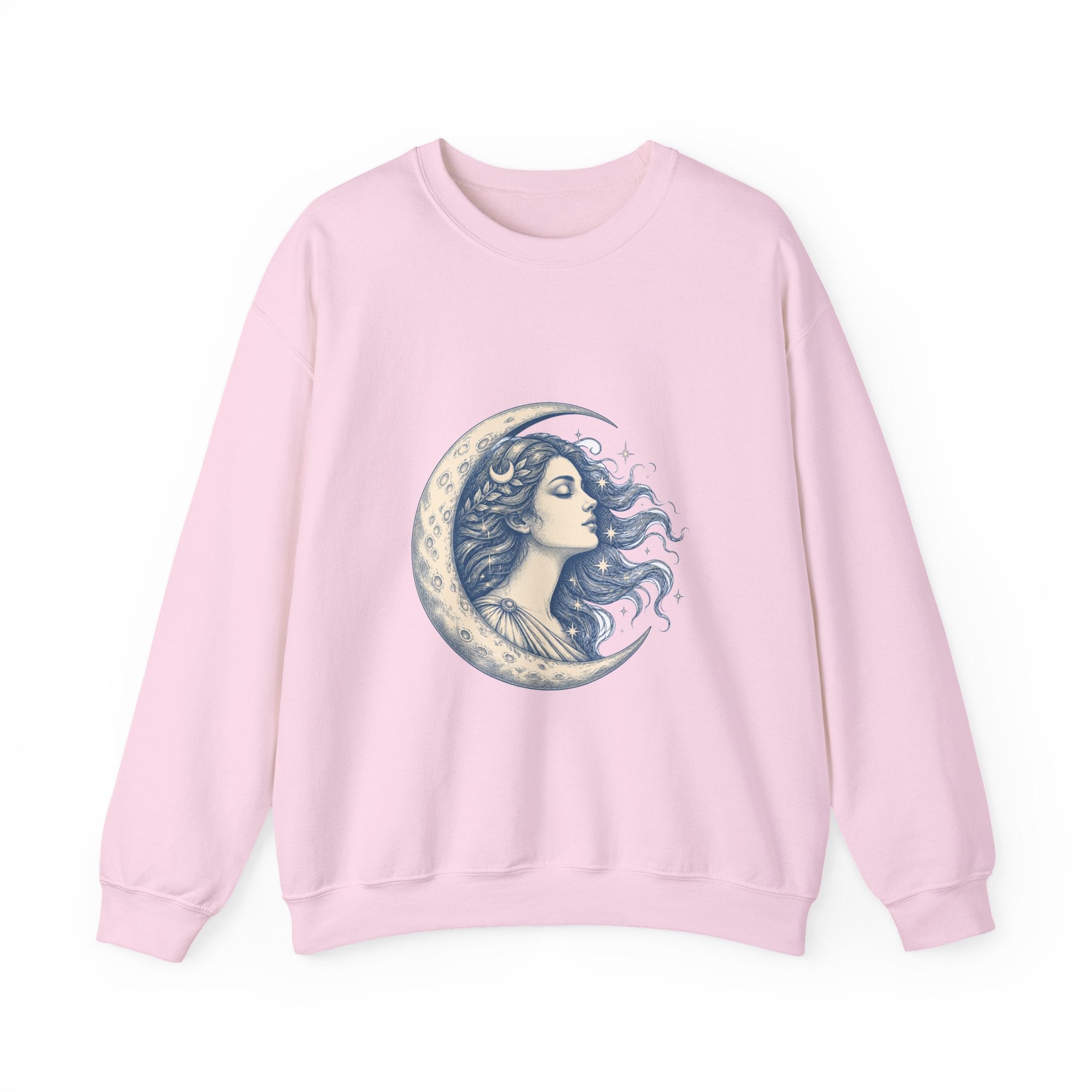 Matching Couple Sweatshirt - Helios & Selene Matching Couple Premium Fleece Sweatshirt Hand-Drawn Art His Hers Anniversary Gift - Design B