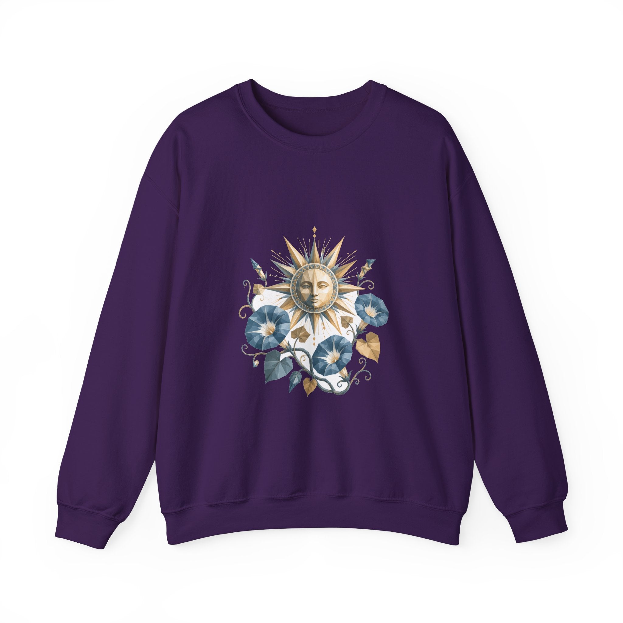 Matching Couple Sweatshirt - Sun & Moon Matching Couple Crewneck Sweatshirt Geometric Art His Hers Couple Gift - Design B