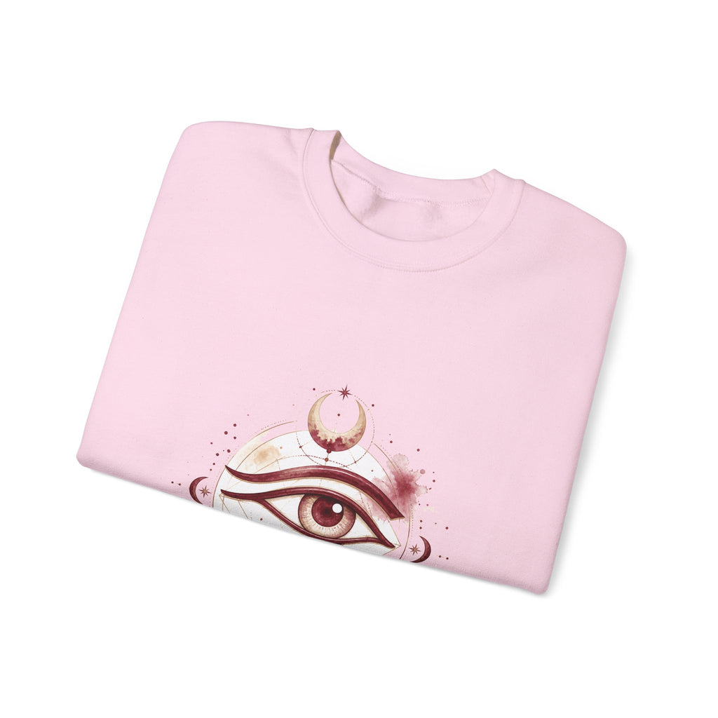 Matching Couple Sweatshirt - Eye of Ra & Horus Matching Couple Crewneck Sweatshirt Watercolor Art His Hers Engagement Gift - Design B
