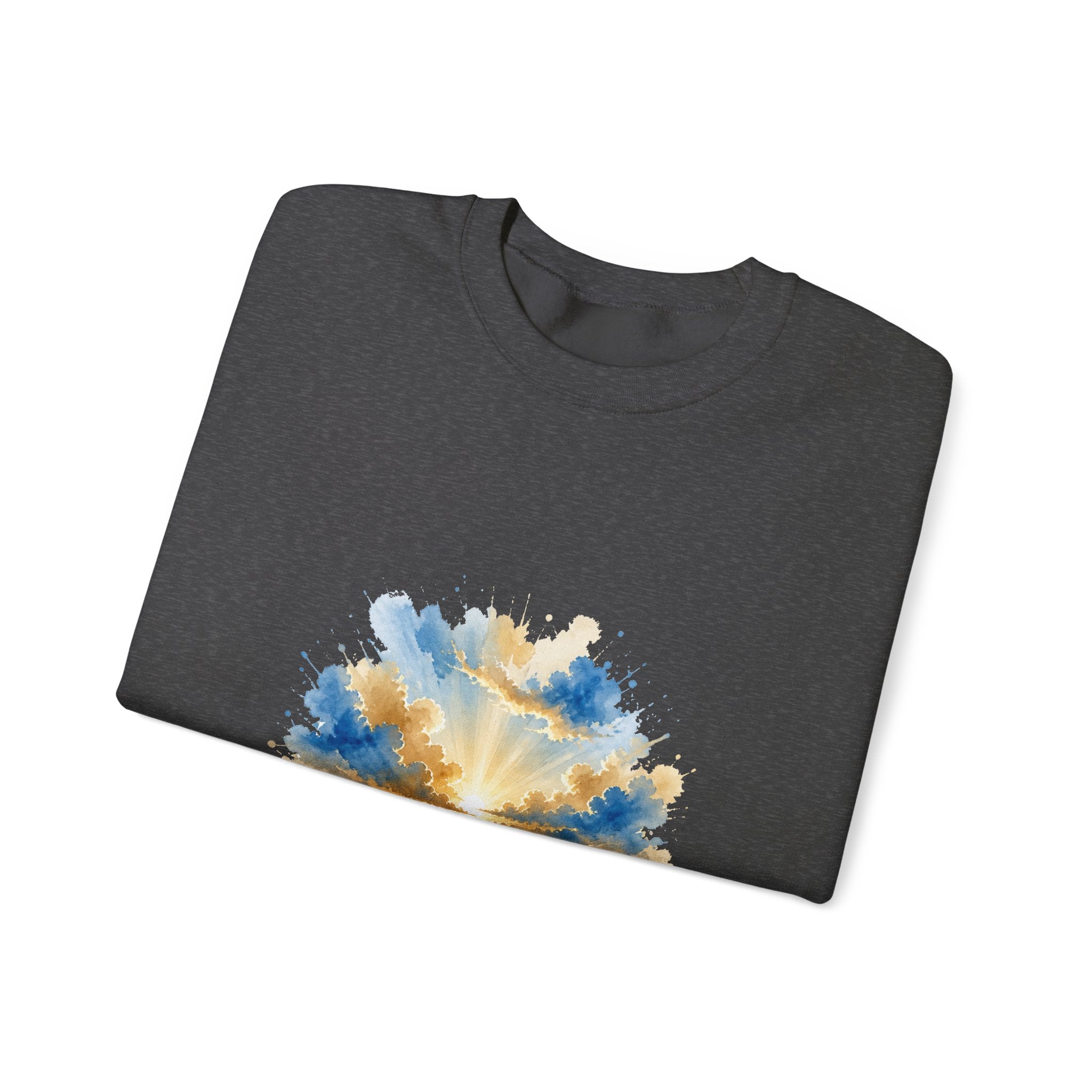 Matching Couple Sweatshirt - Sunrise & Sunset Matching Couple Crewneck Sweatshirt Watercolor Art His Hers Engagement Gift - Design A