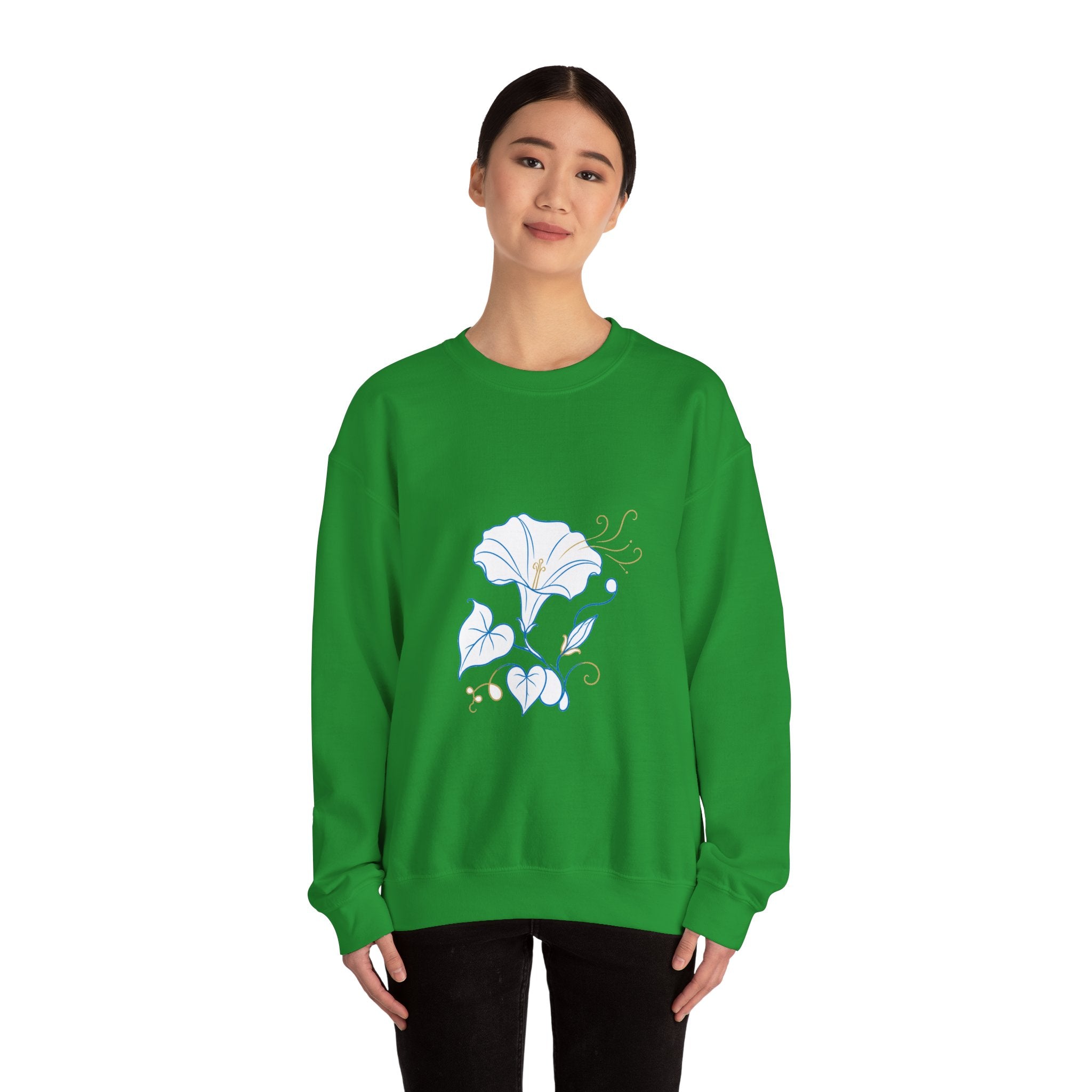 Matching Couple Sweatshirt - Sunflower & Moonflower Matching Couple Crewneck Sweatshirt Minimalist Art His Hers Valentine Gift - Design B