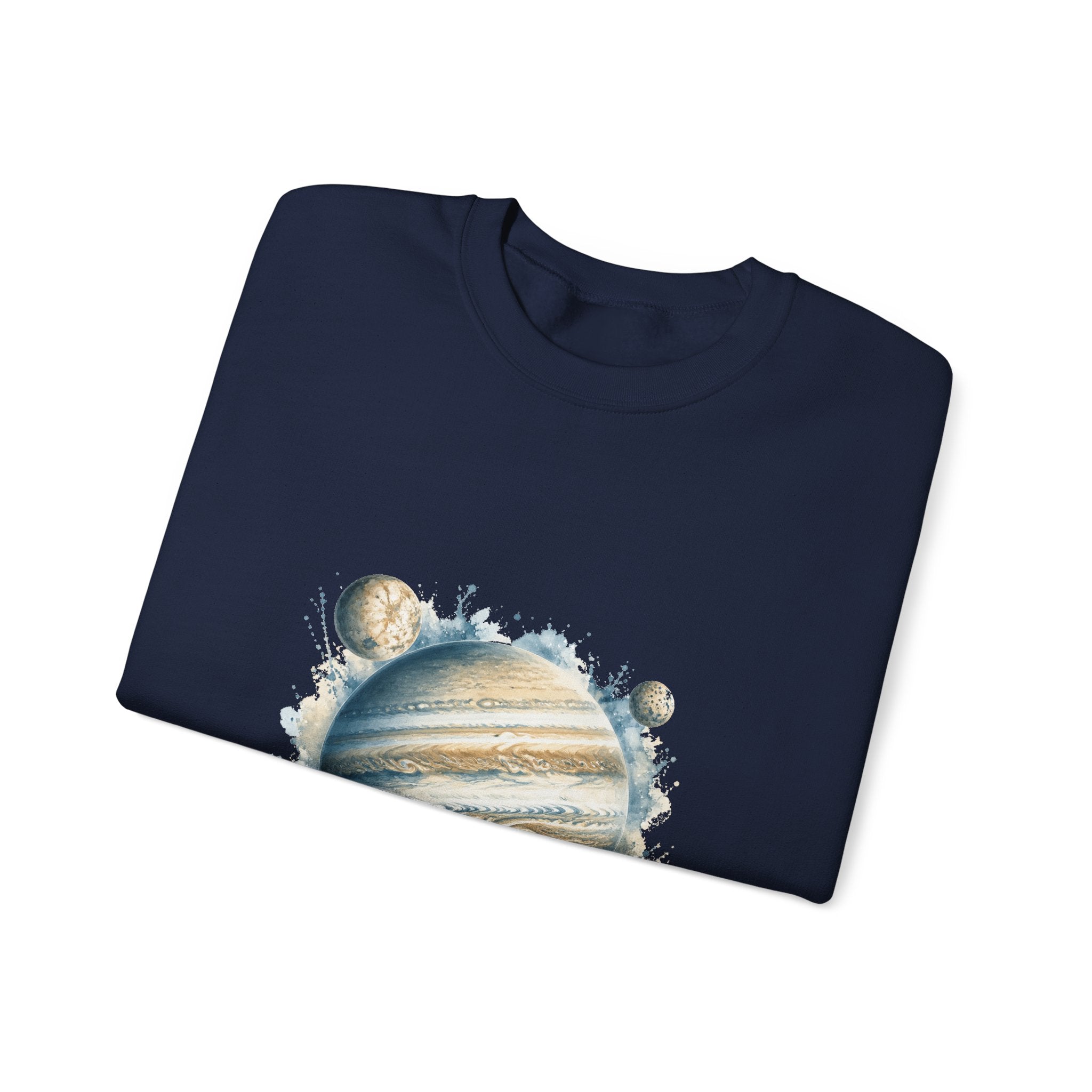 Matching Couple Sweatshirt - Saturn & Jupiter Matching Couple Crewneck Sweatshirt Watercolor Art His Hers Engagement Gift - Design B