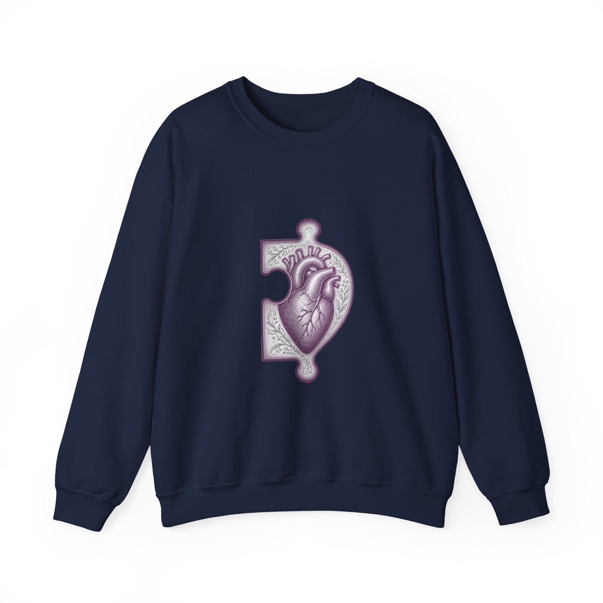 Matching Couple Sweatshirt - Puzzle Pieces Matching Couple Premium Fleece Sweatshirt Vintage Art His Hers Honeymoon Gift - Design B