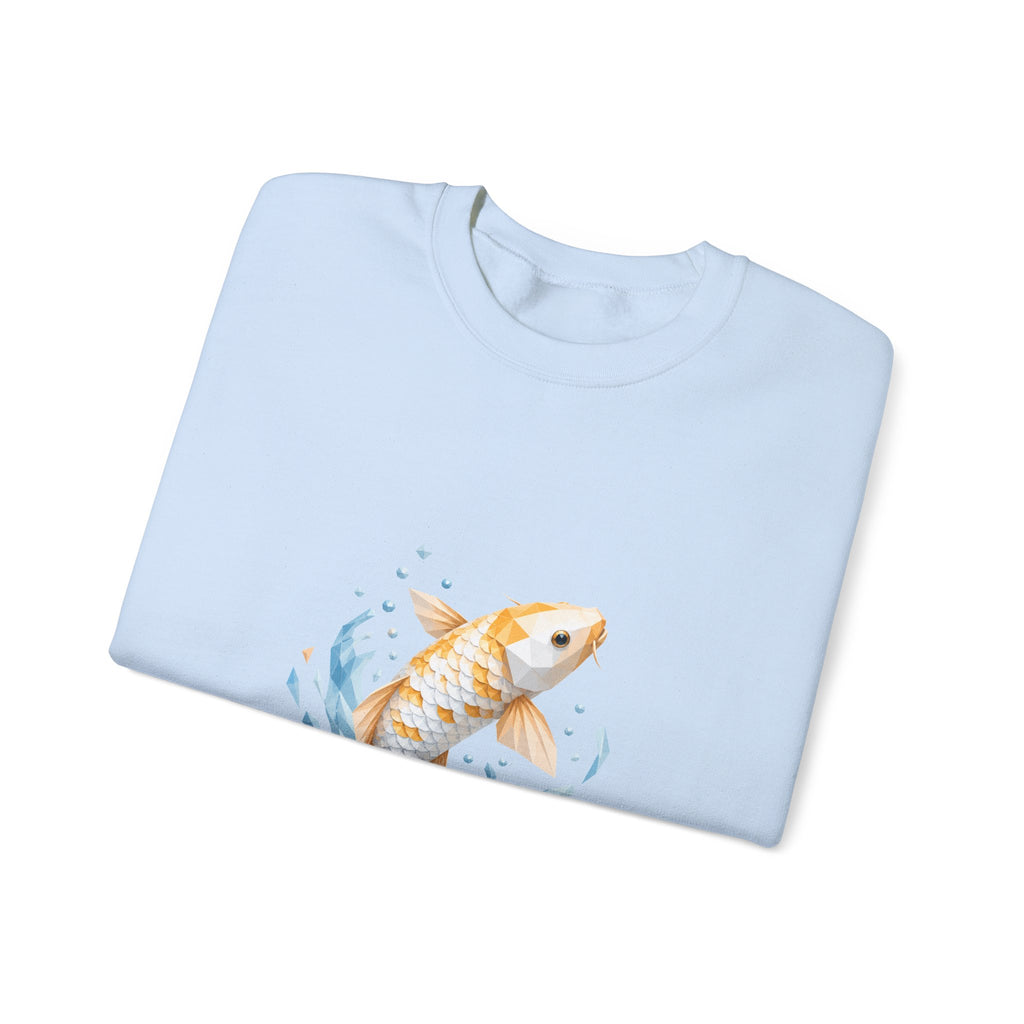 Matching Couple Sweatshirt - Koi Fish Yin Yang Matching Couple Premium Fleece Sweatshirt Geometric Art His Hers Love Gift - Design A