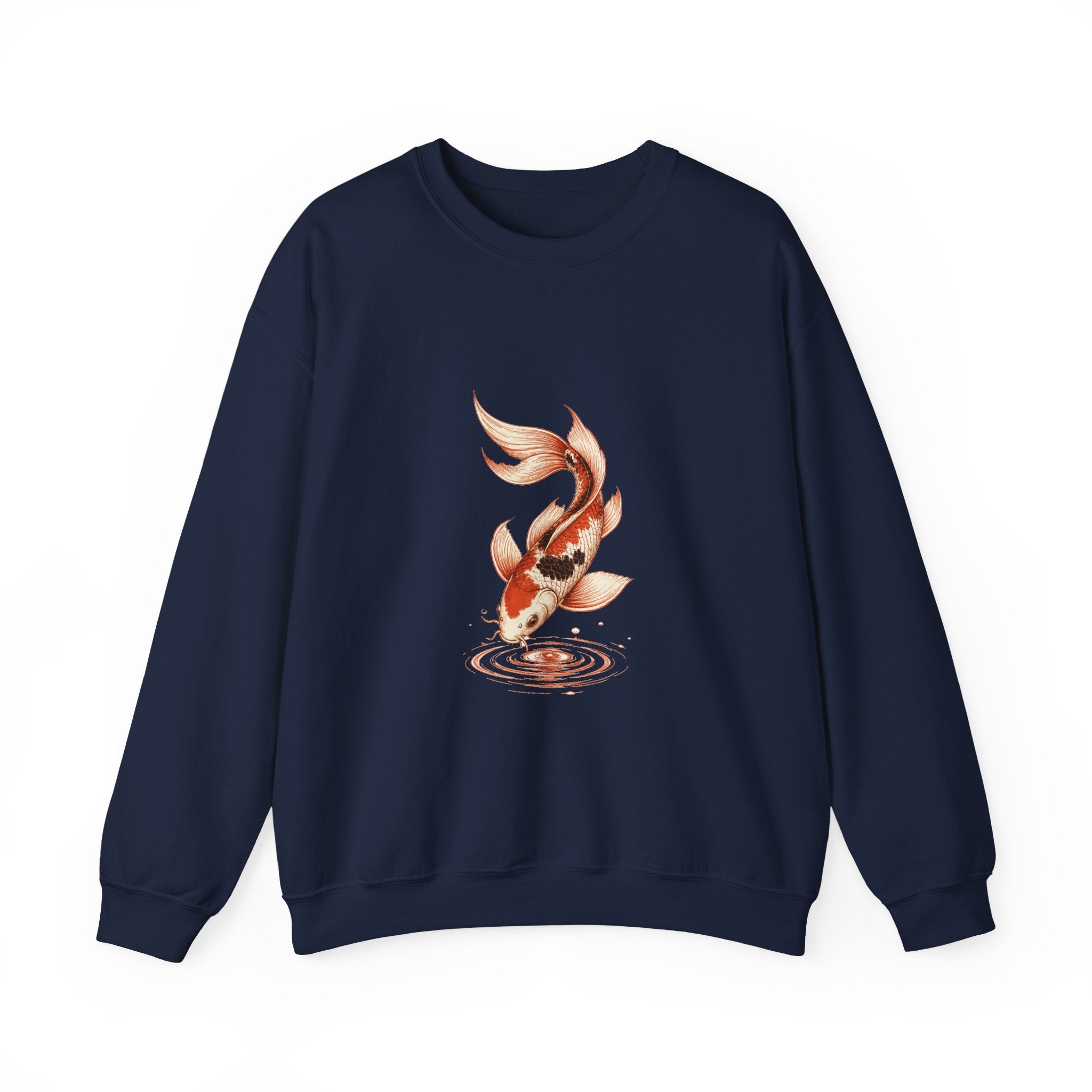 Matching Couple Sweatshirt - Koi Fish Yin Yang Matching Couple Comfort Colors Crew Hand-Drawn Art His Hers Anniversary Gift - Design B