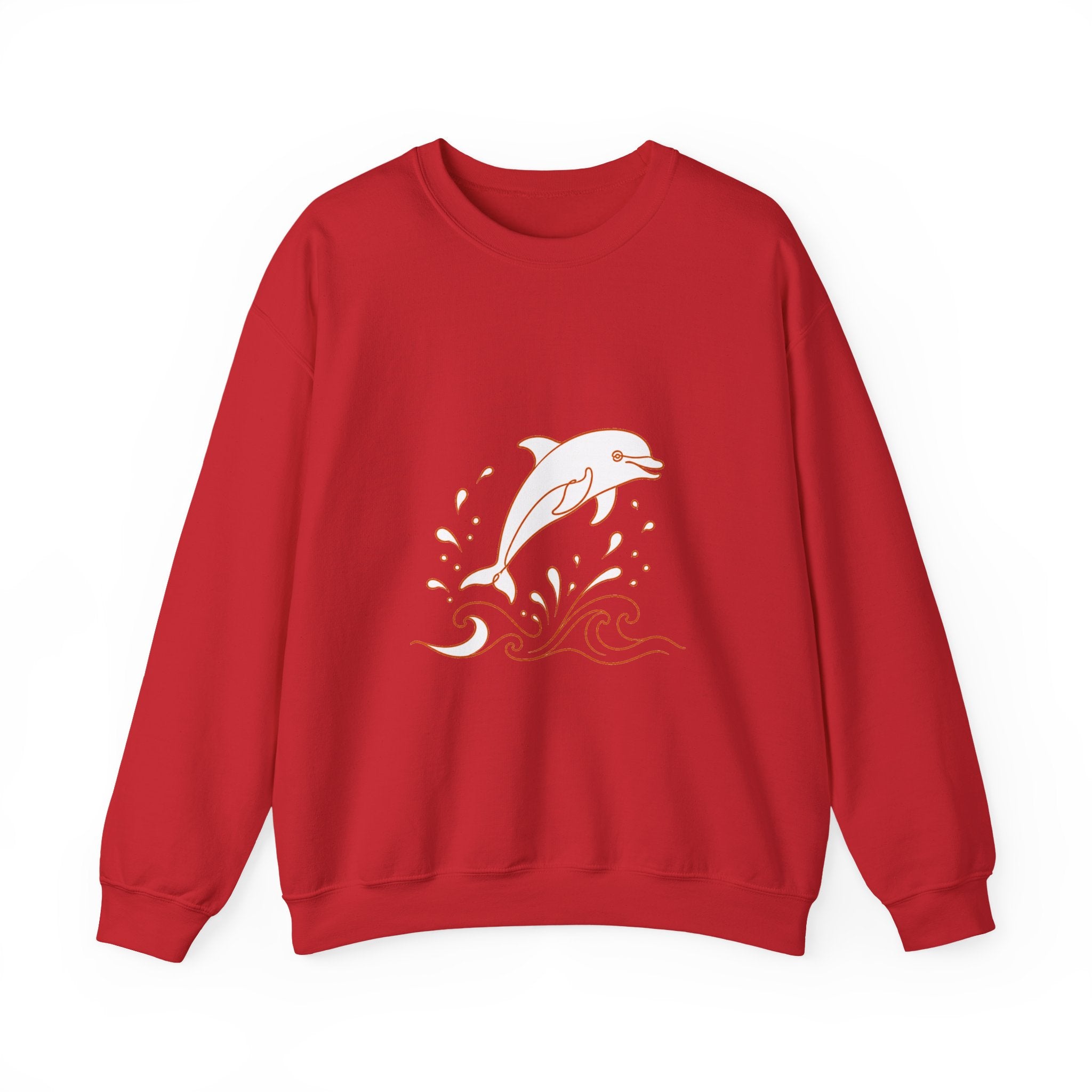 Matching Couple Sweatshirt - Shark & Dolphin Matching Couple Crewneck Sweatshirt Minimalist Art His Hers Valentine Gift - Design B