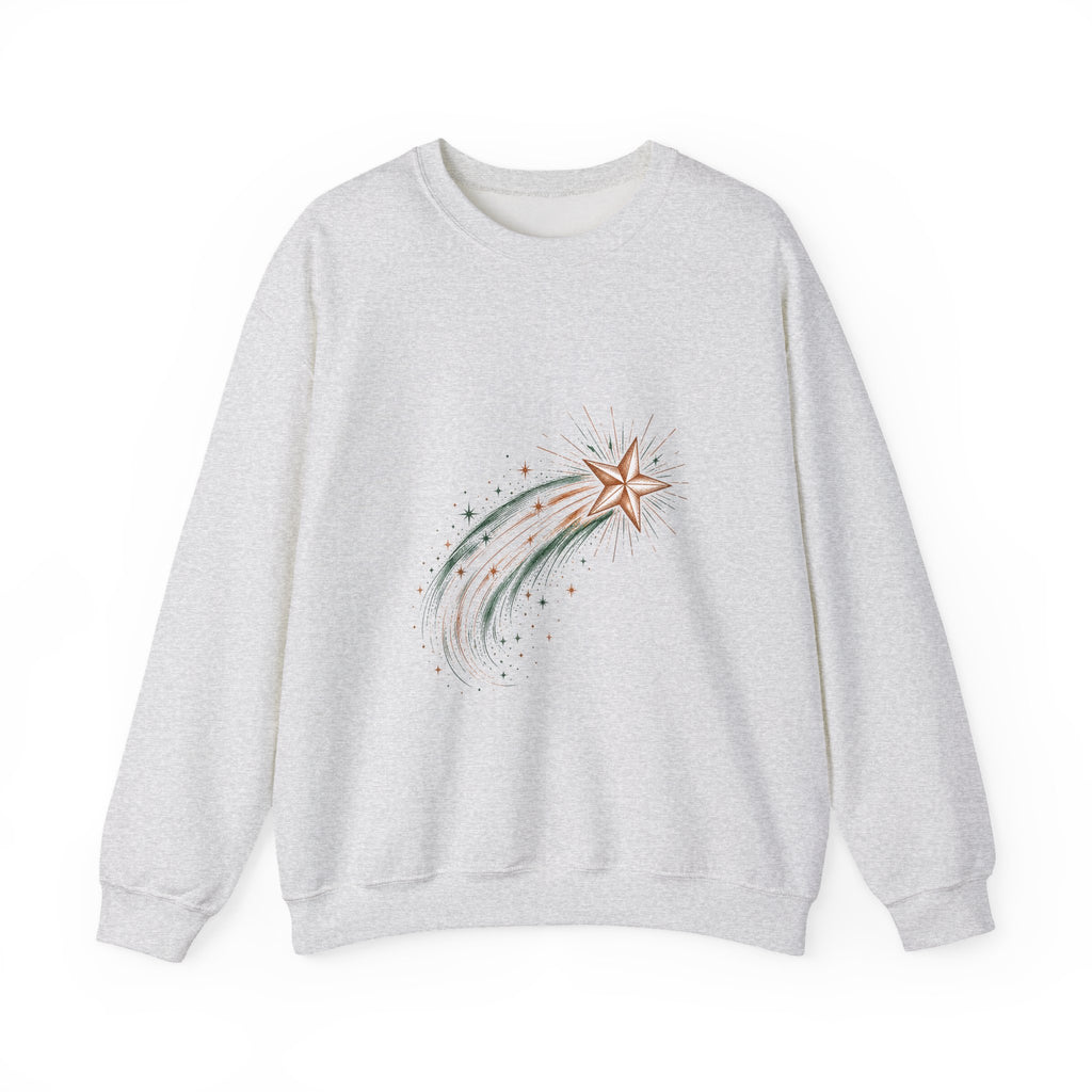 Matching Couple Sweatshirt - Shooting Star & North Star Matching Couple Comfort Colors Crew Hand-Drawn Art His Hers Anniversary Gift - Design A
