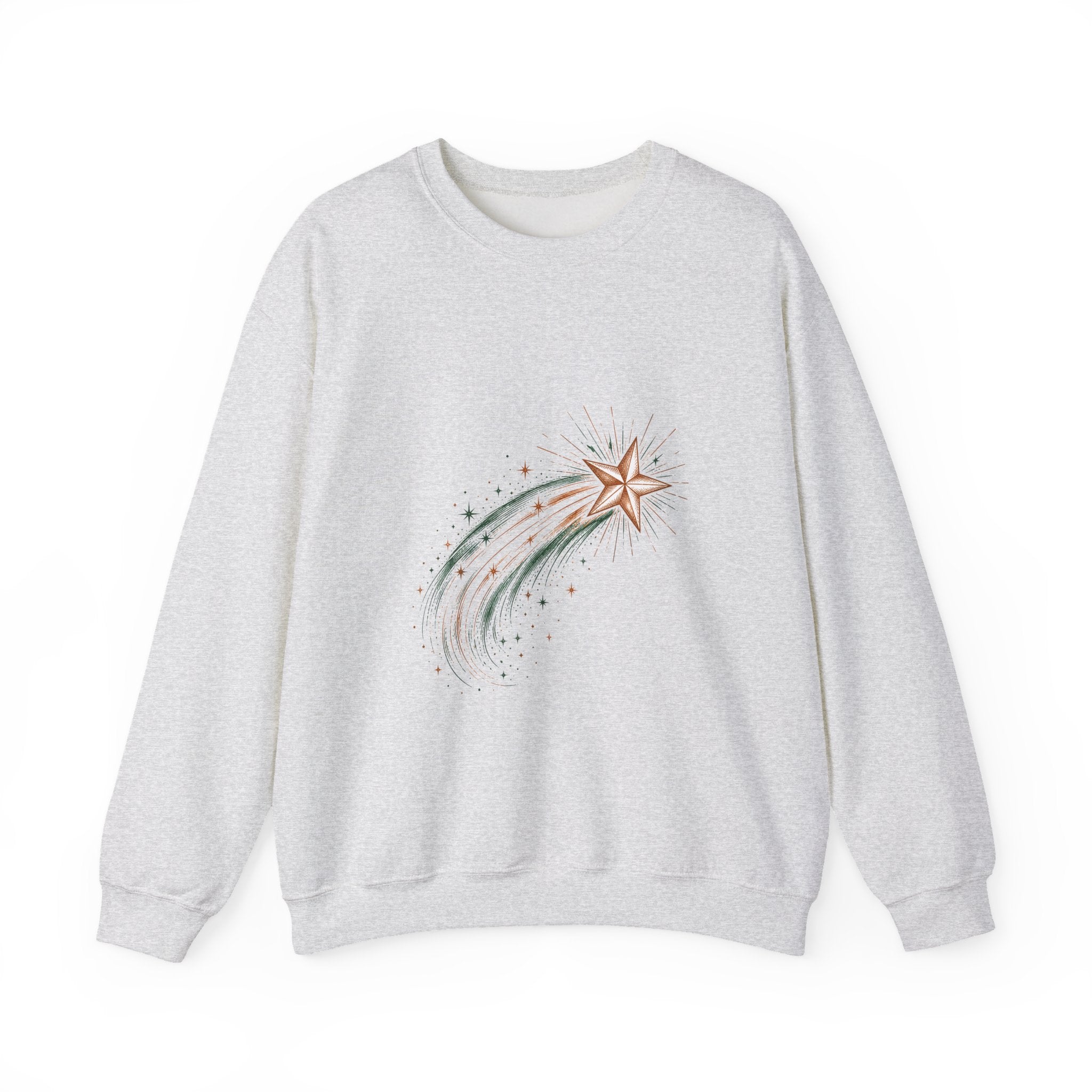 Matching Couple Sweatshirt - Shooting Star & North Star Matching Couple Comfort Colors Crew Hand-Drawn Art His Hers Anniversary Gift - Design A