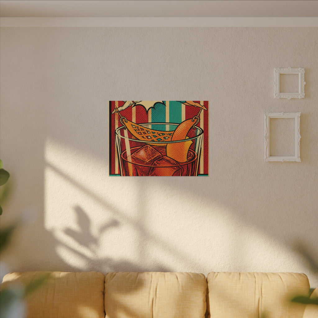 Negroni Trapeze Act Wall Art Canvas 24×36 Pop Art Restaurant Decor Maximalist Print