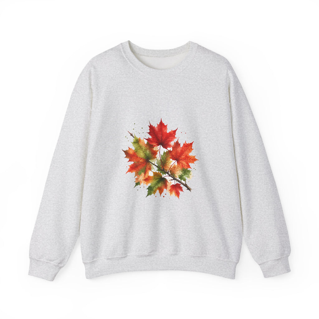 Matching Couple Sweatshirt - Cherry Blossom & Maple Leaf Matching Couple Comfort Colors Crew Watercolor Art His Hers Birthday Gift - Design B
