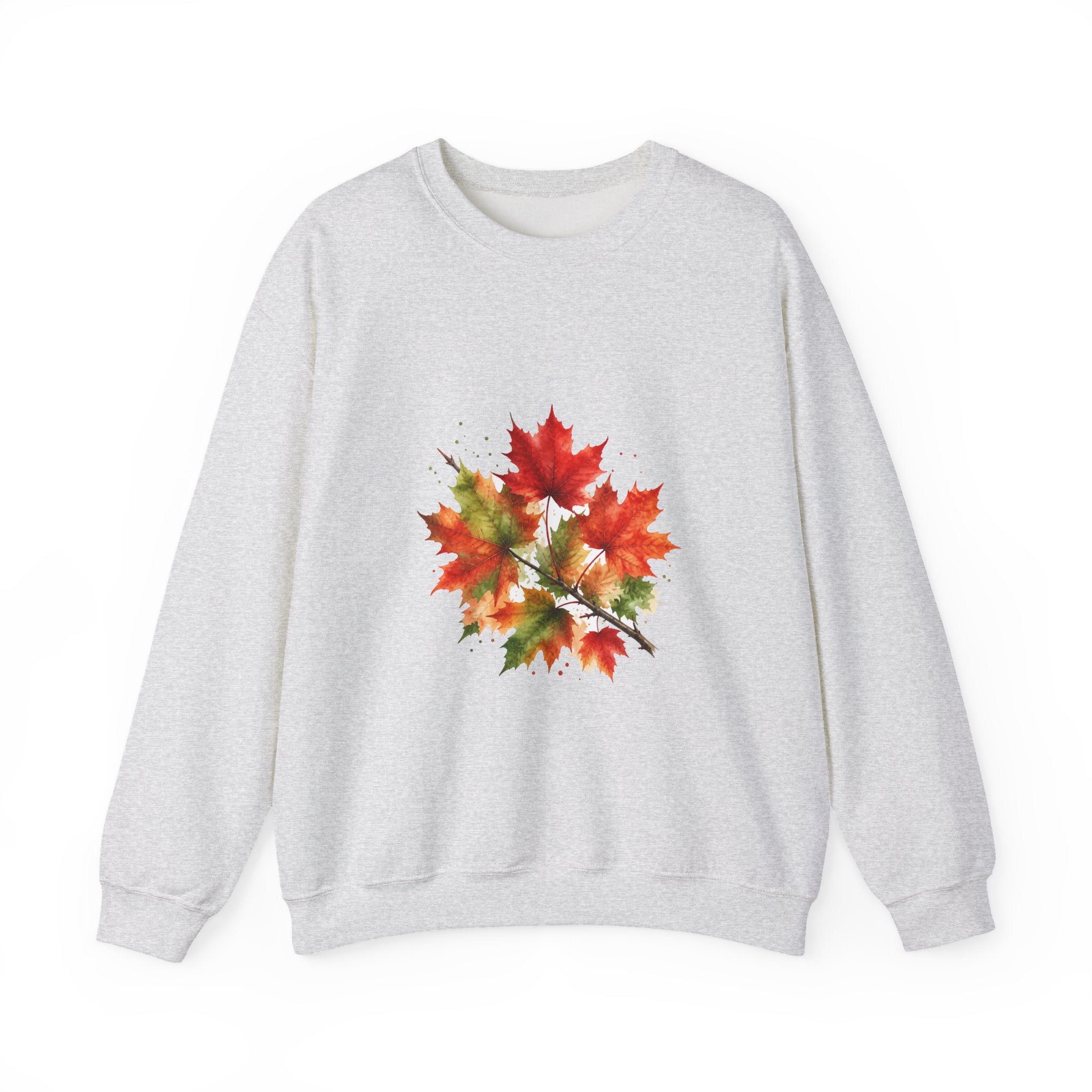 Matching Couple Sweatshirt - Cherry Blossom & Maple Leaf Matching Couple Comfort Colors Crew Watercolor Art His Hers Birthday Gift - Design B