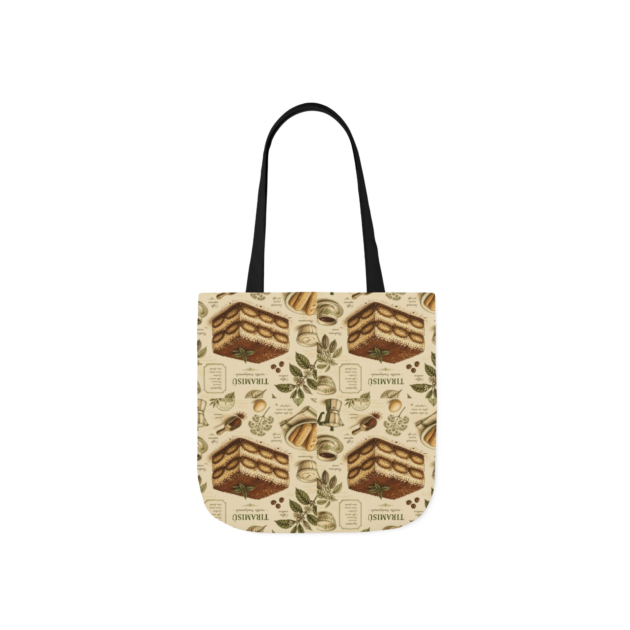 Tiramisu Layers Canvas Tote Bag Mediterranean Kitchen Botanical Design Italian Cottagecore Gift