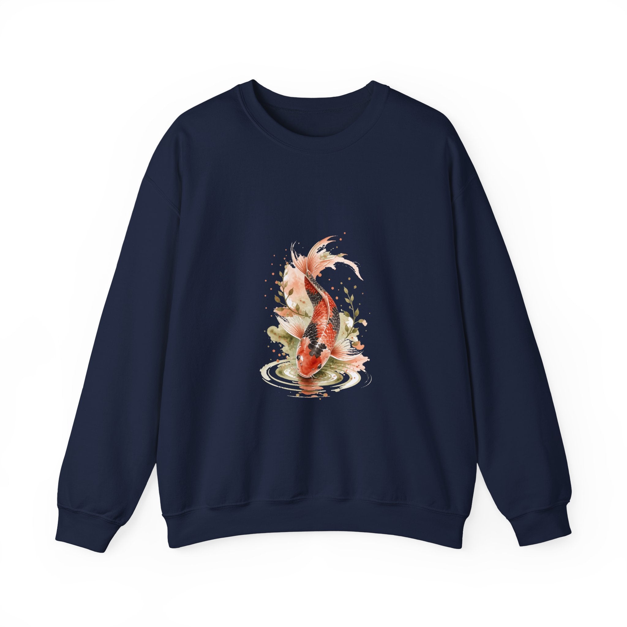 Matching Couple Sweatshirt - Koi Fish Yin Yang Matching Couple Comfort Colors Crew Watercolor Art His Hers Birthday Gift - Design B