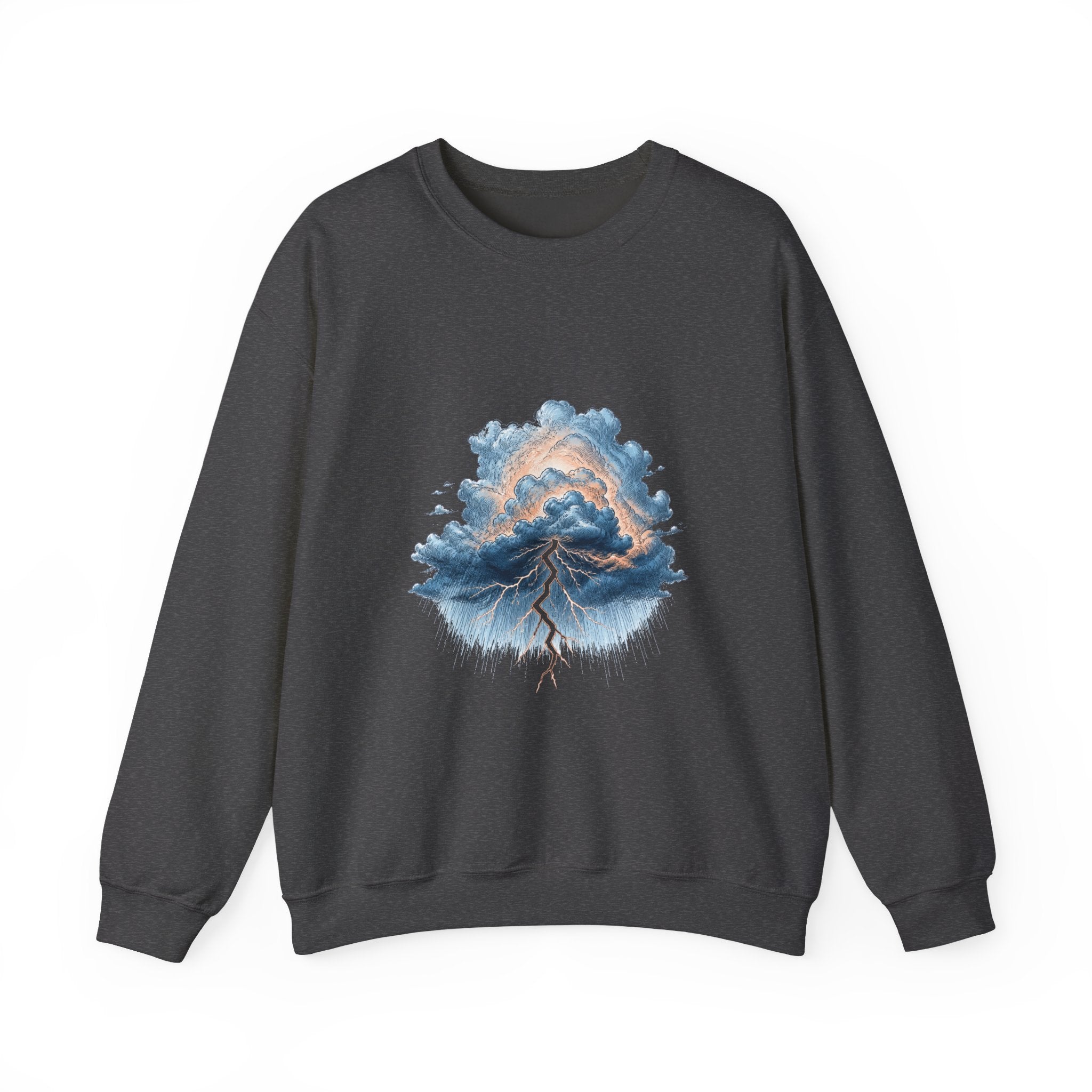 Matching Couple Sweatshirt - Storm & Rainbow Matching Couple Comfort Colors Crew Hand-Drawn Art His Hers Anniversary Gift - Design A