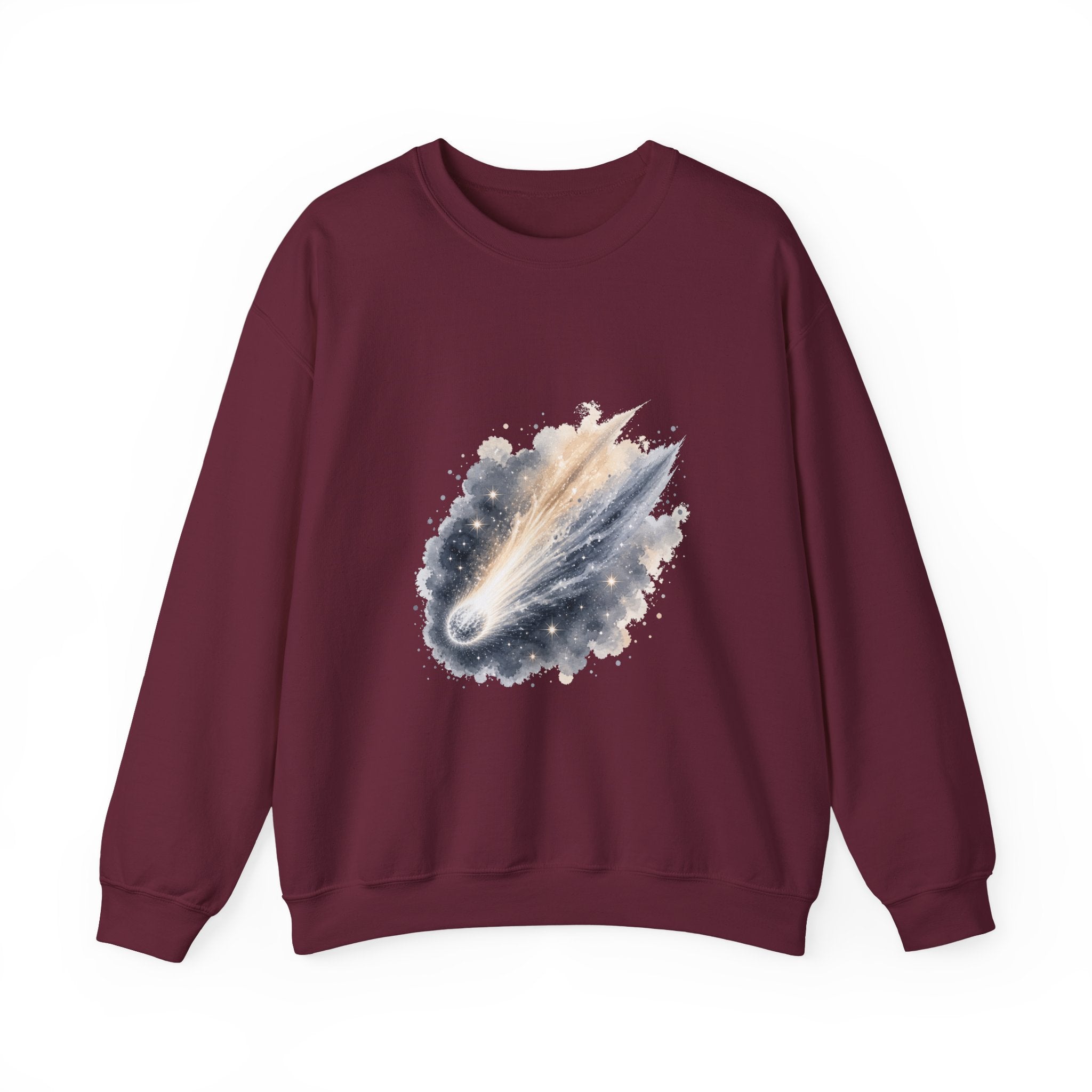 Matching Couple Sweatshirt - Comet & Asteroid Matching Couple Comfort Colors Crew Watercolor Art His Hers Birthday Gift - Design A