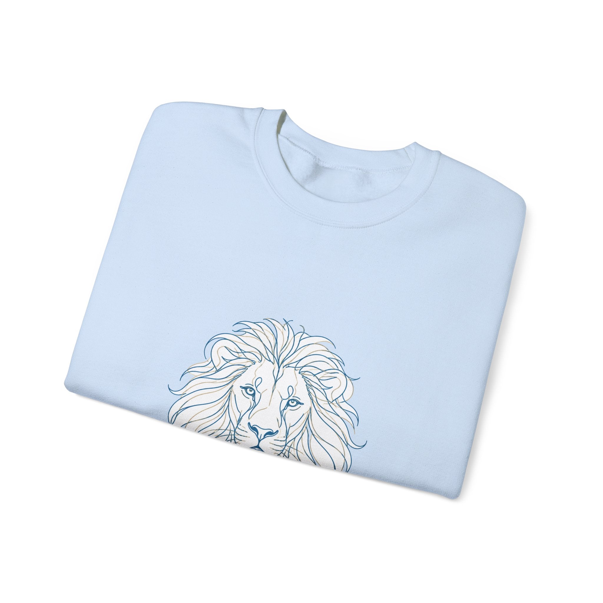 Matching Couple Sweatshirt - Lion & Lamb Matching Couple Crewneck Sweatshirt Minimalist Art His Hers Valentine Gift - Design A