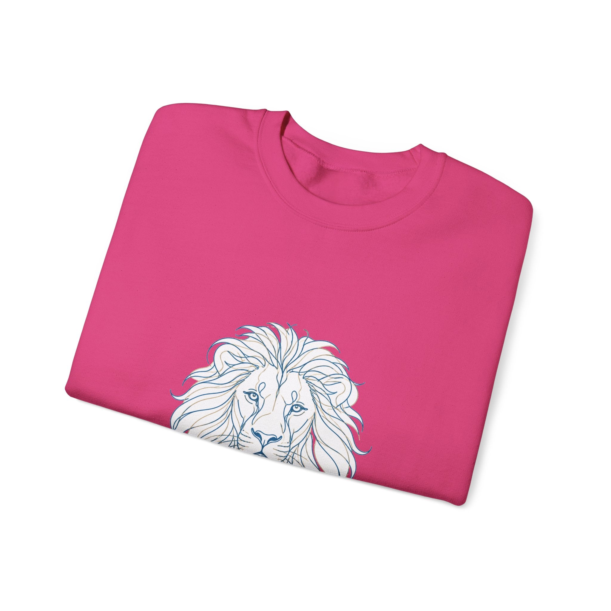 Matching Couple Sweatshirt - Lion & Lamb Matching Couple Crewneck Sweatshirt Minimalist Art His Hers Valentine Gift - Design A