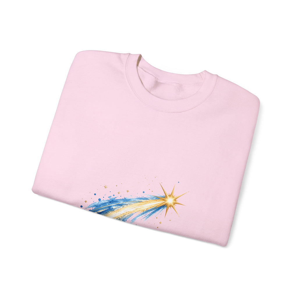 Matching Couple Sweatshirt - Shooting Star & North Star Matching Couple Premium Fleece Sweatshirt Watercolor Art His Hers Birthday Gift - Design A