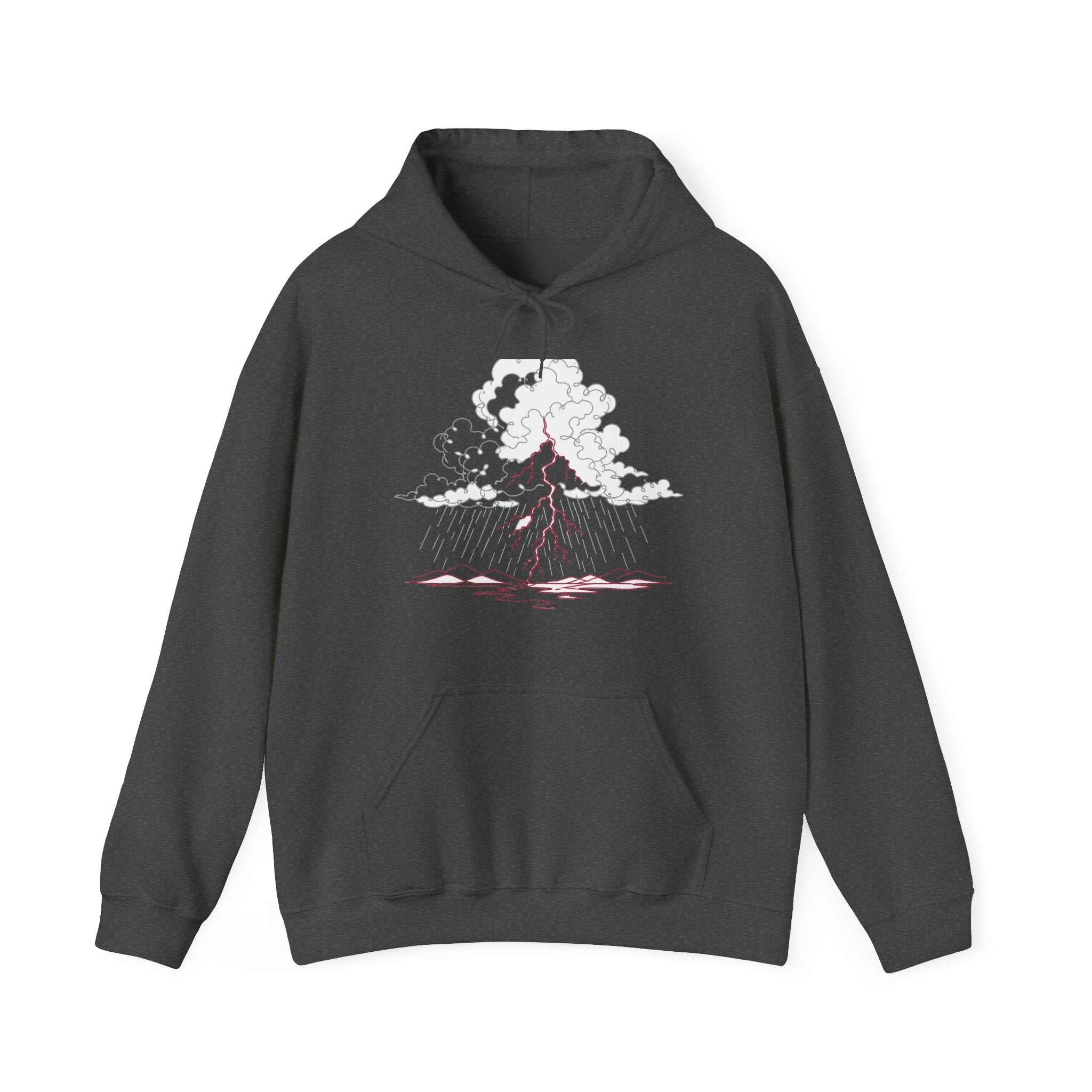 Matching Couple Sweatshirt - Storm & Rainbow Matching Couple Hooded Sweatshirt Minimalist Art His Hers Valentine Gift - Design A