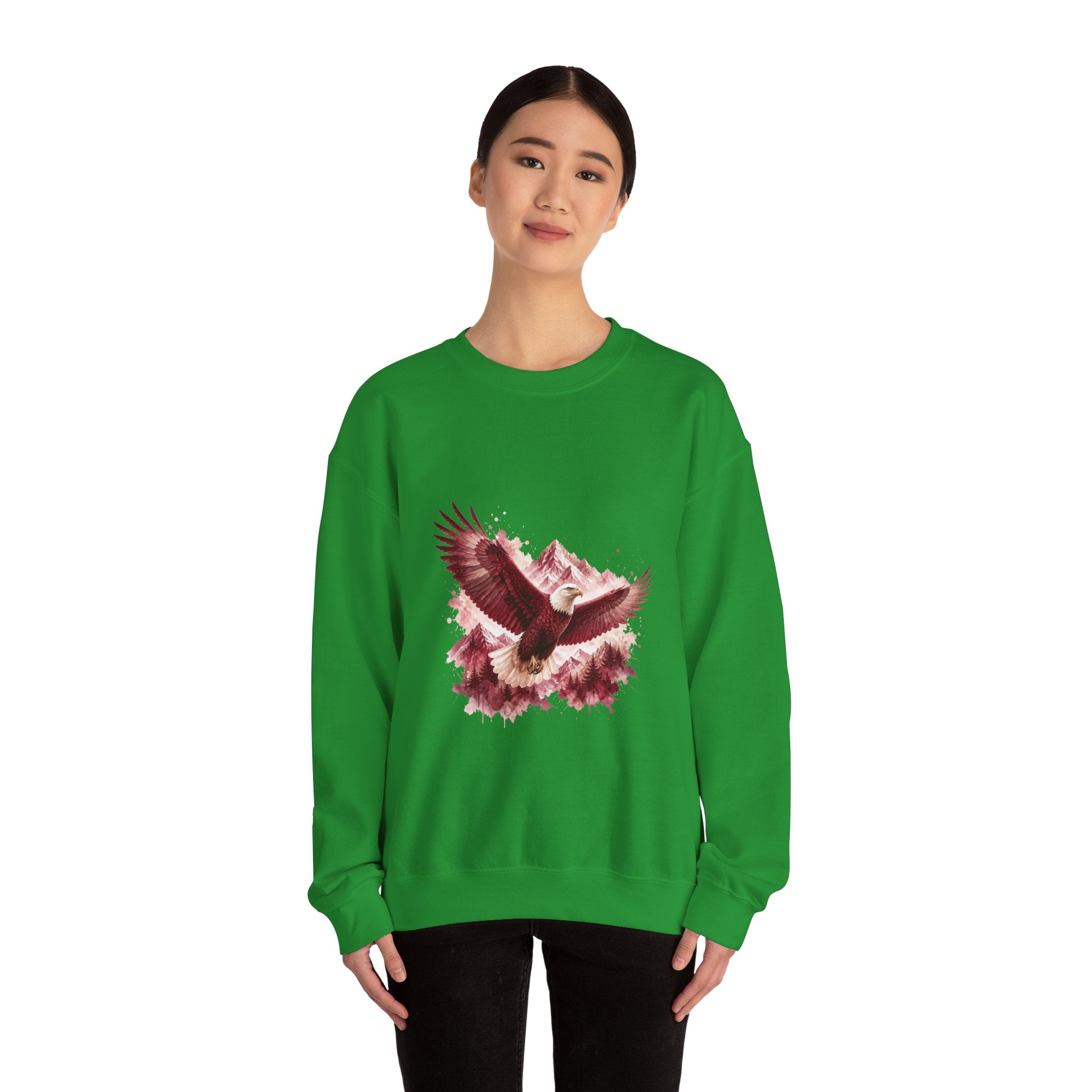 Matching Couple Sweatshirt - Eagle & Whale Matching Couple Crewneck Sweatshirt Watercolor Art His Hers Engagement Gift - Design A