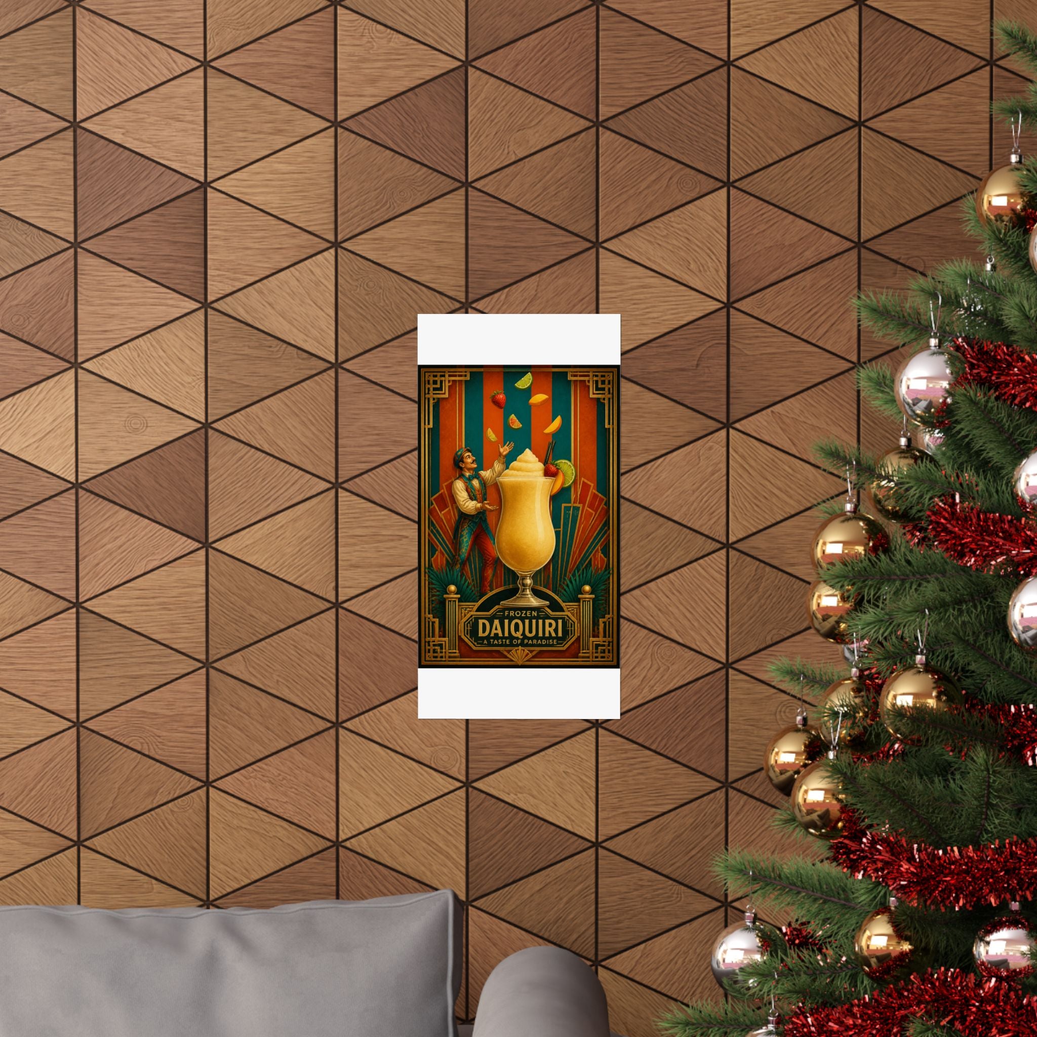 Daiquiri Fruit Juggler Wall Art Poster 24×36 Art Deco Bar Area Decor Maximalist Print