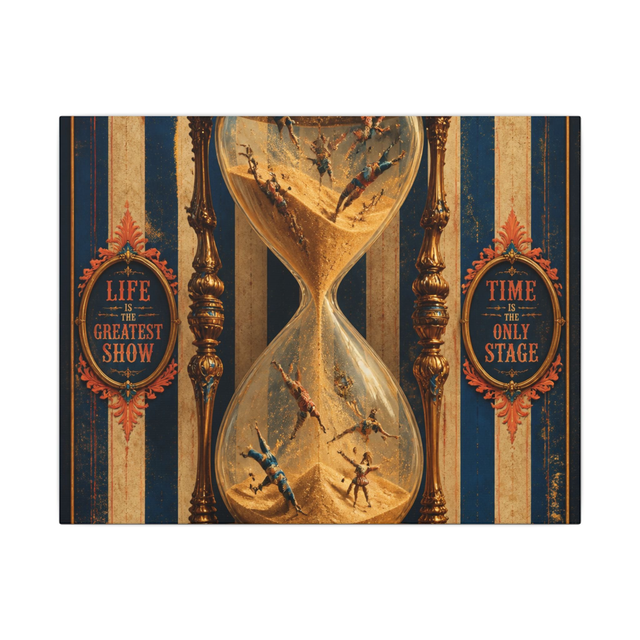 Hourglass Acrobats Wall Art Canvas 24×36 Baroque Studio Decor Maximalist Print