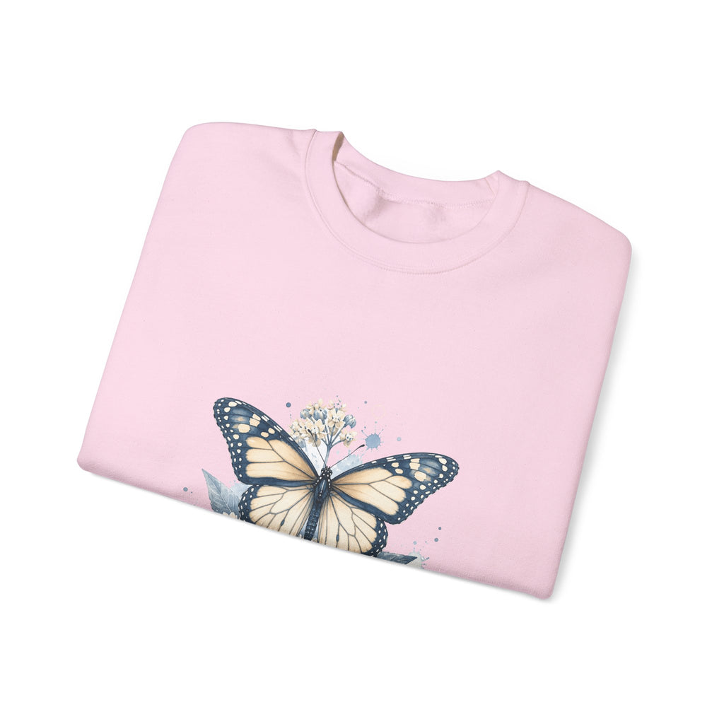 Matching Couple Sweatshirt - Butterfly & Moth Matching Couple Comfort Colors Crew Watercolor Art His Hers Birthday Gift - Design A
