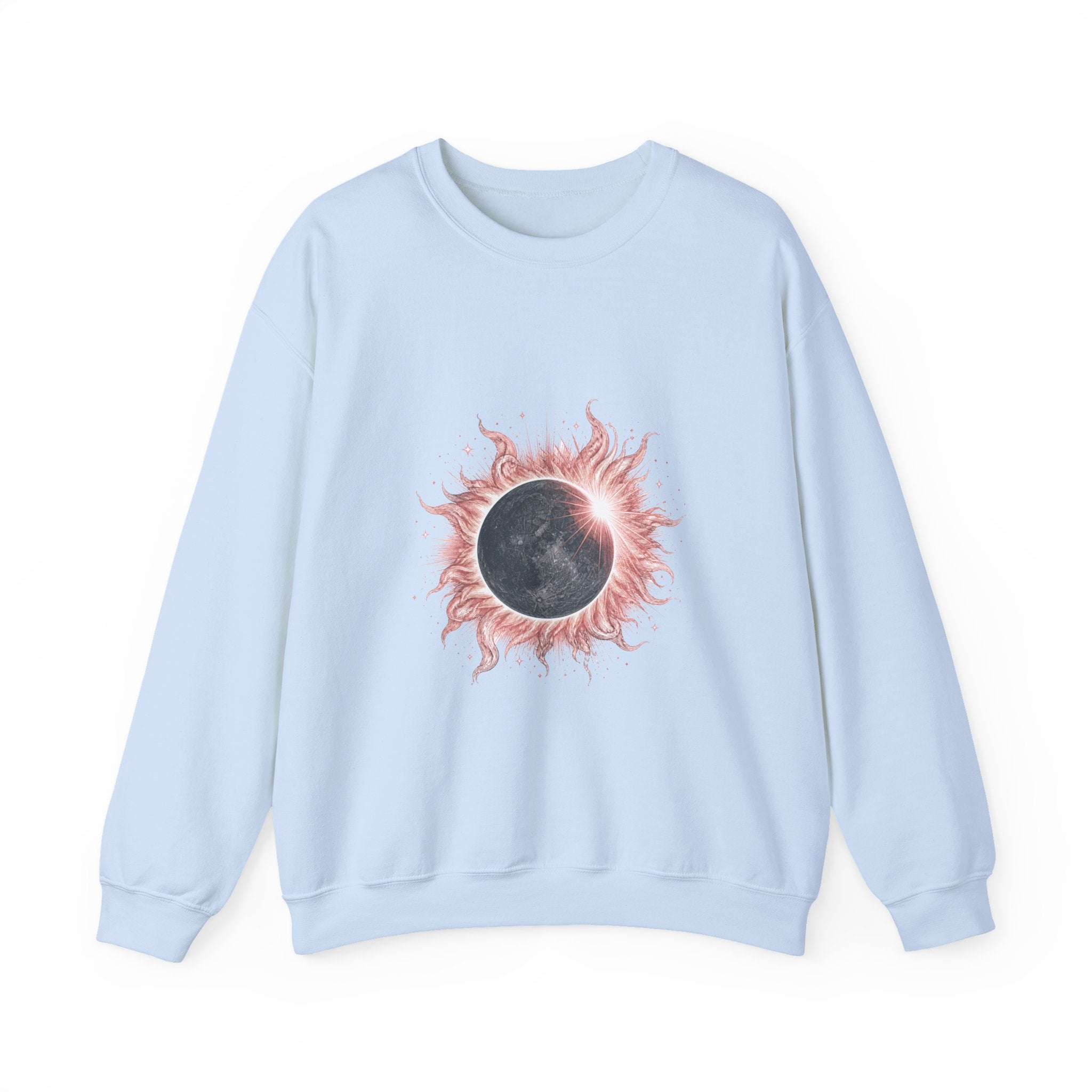 Matching Couple Sweatshirt - Solar & Lunar Eclipse Matching Couple Comfort Colors Crew Hand-Drawn Art His Hers Anniversary Gift - Design A
