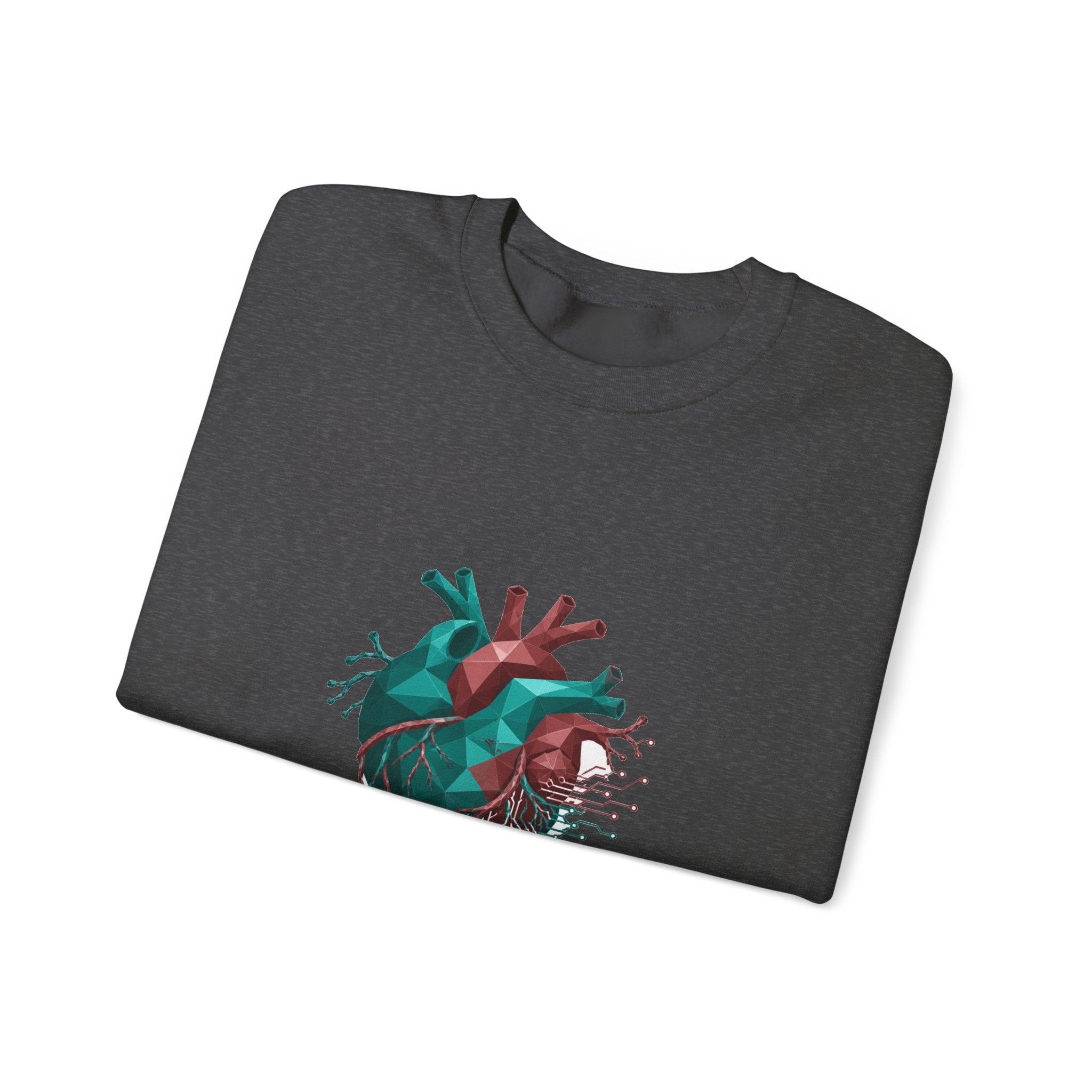 Matching Couple Sweatshirt - Robot & Heart Matching Couple Comfort Colors Crew Geometric Art His Hers Love Gift - Design B