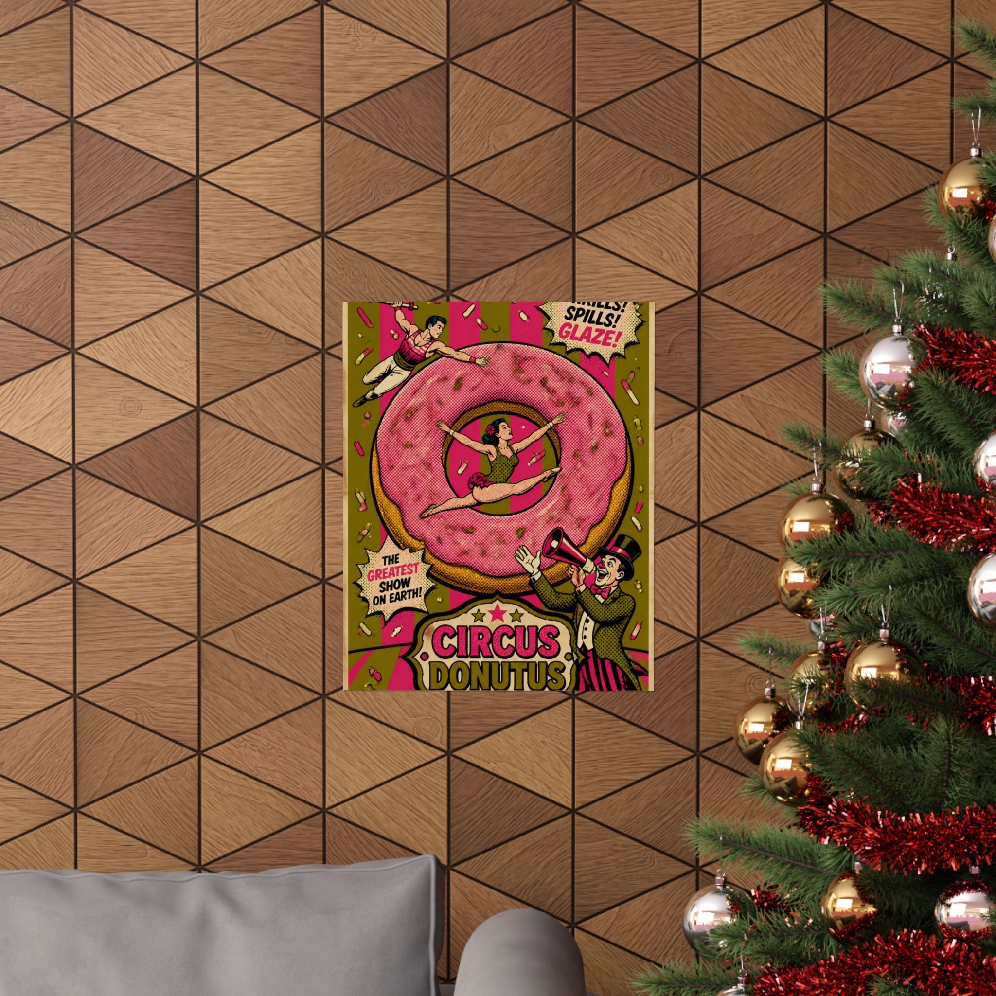 Donut Circus Ring Wall Art Poster 18×24 Pop Art Living Room Decor Maximalist Print