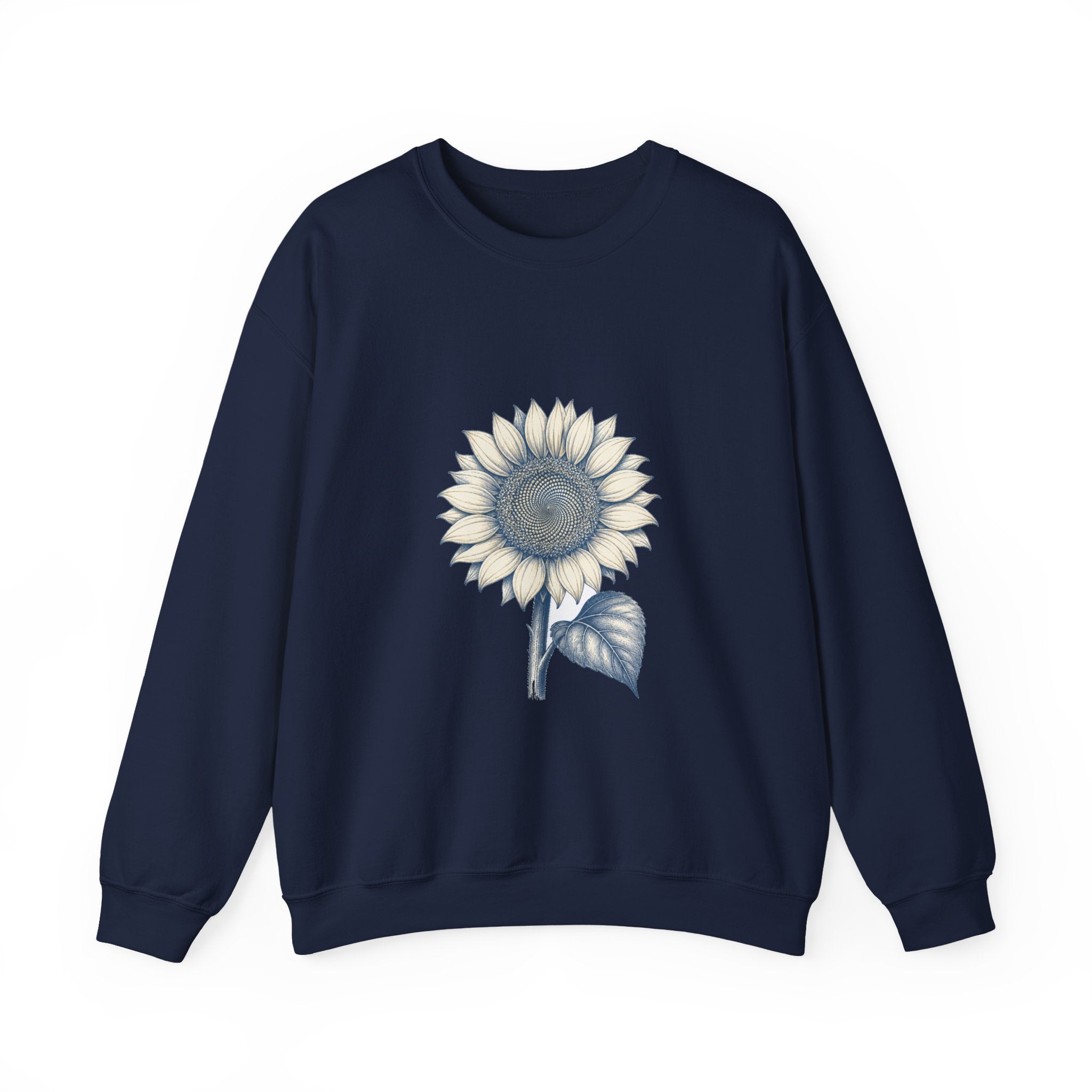 Matching Couple Sweatshirt - Sunflower & Moonflower Matching Couple Comfort Colors Crew Hand-Drawn Art His Hers Anniversary Gift - Design A