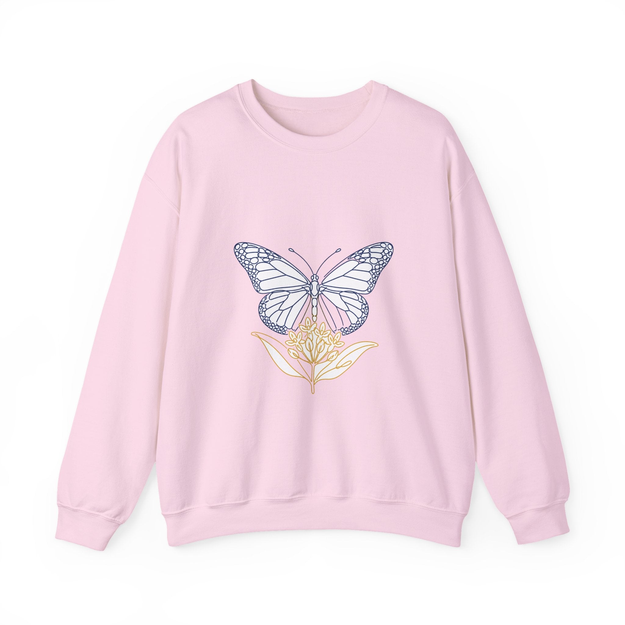 Matching Couple Sweatshirt - Butterfly & Moth Matching Couple Premium Fleece Sweatshirt Minimalist Art His Hers Christmas Gift - Design A