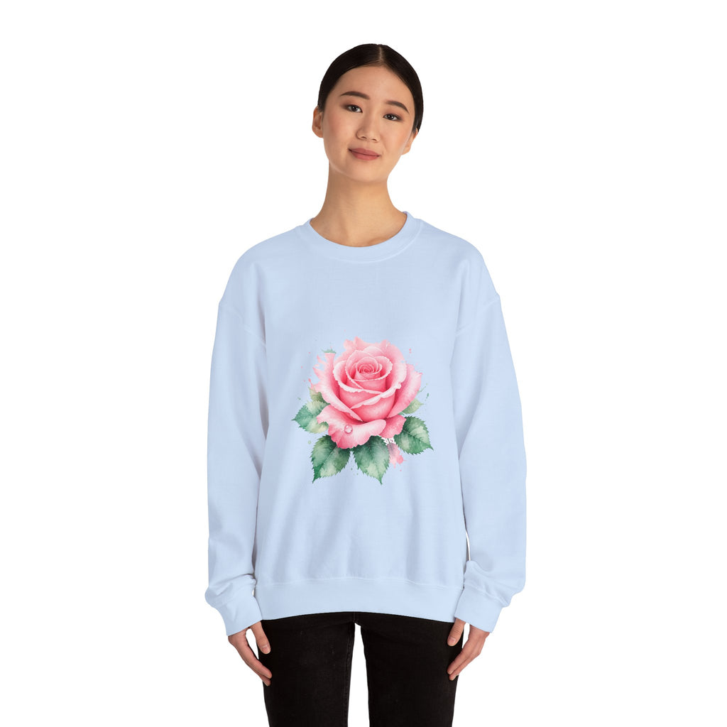 Matching Couple Sweatshirt - Rose & Thorn Matching Couple Comfort Colors Crew Watercolor Art His Hers Birthday Gift - Design A