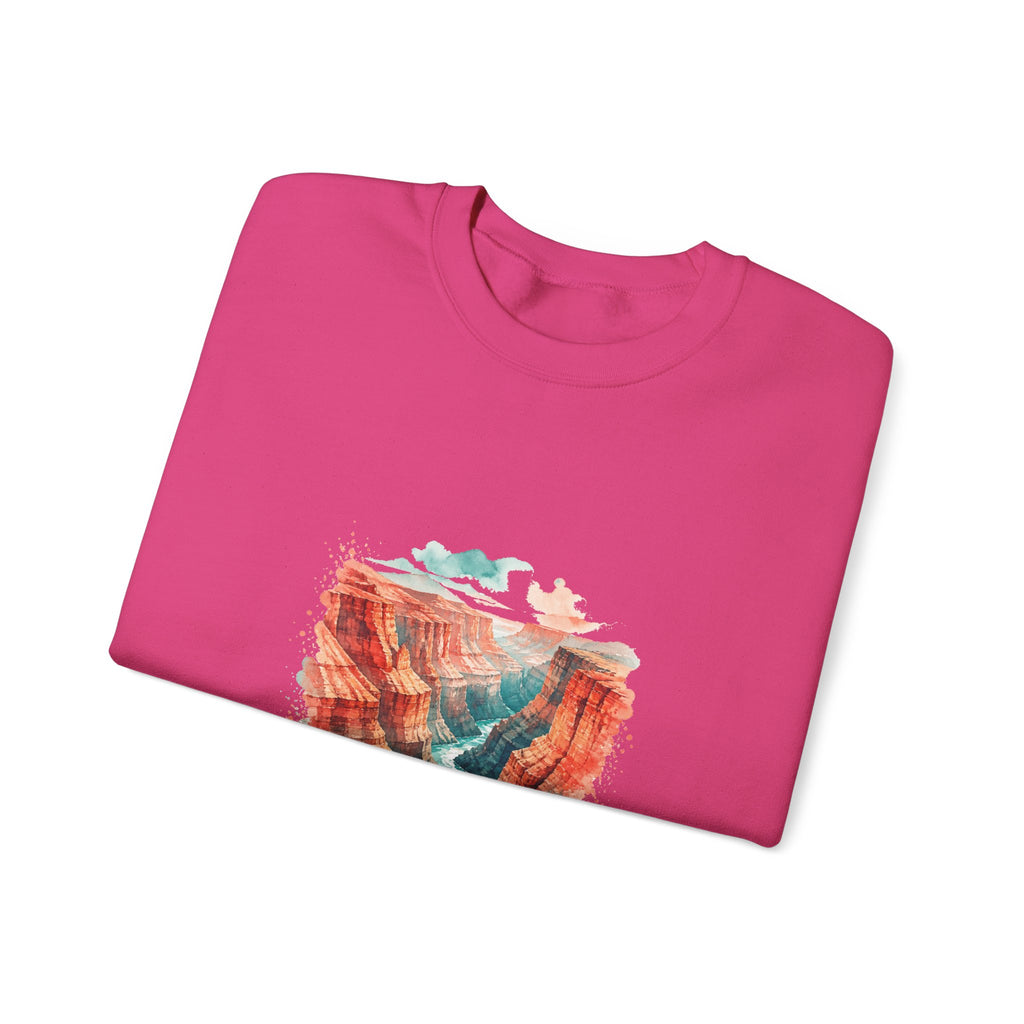 Matching Couple Sweatshirt - Lavender Fields & Canyon Matching Couple Comfort Colors Crew Watercolor Art His Hers Birthday Gift - Design B