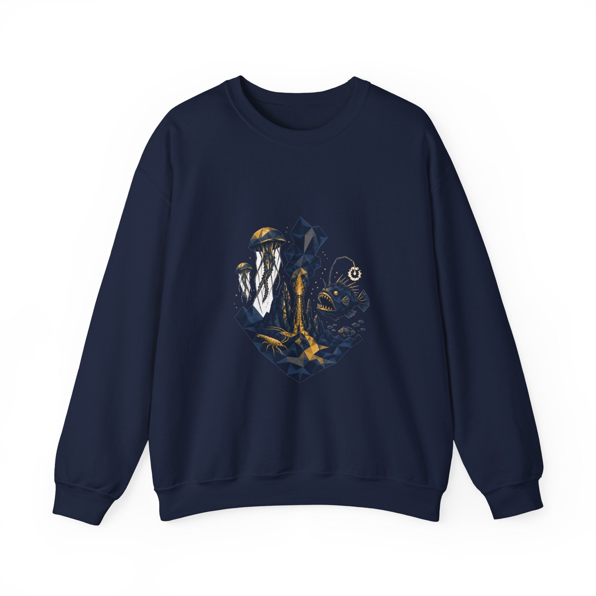 Matching Couple Sweatshirt - Coral Reef & Deep Sea Matching Couple Premium Fleece Sweatshirt Geometric Art His Hers Love Gift - Design B