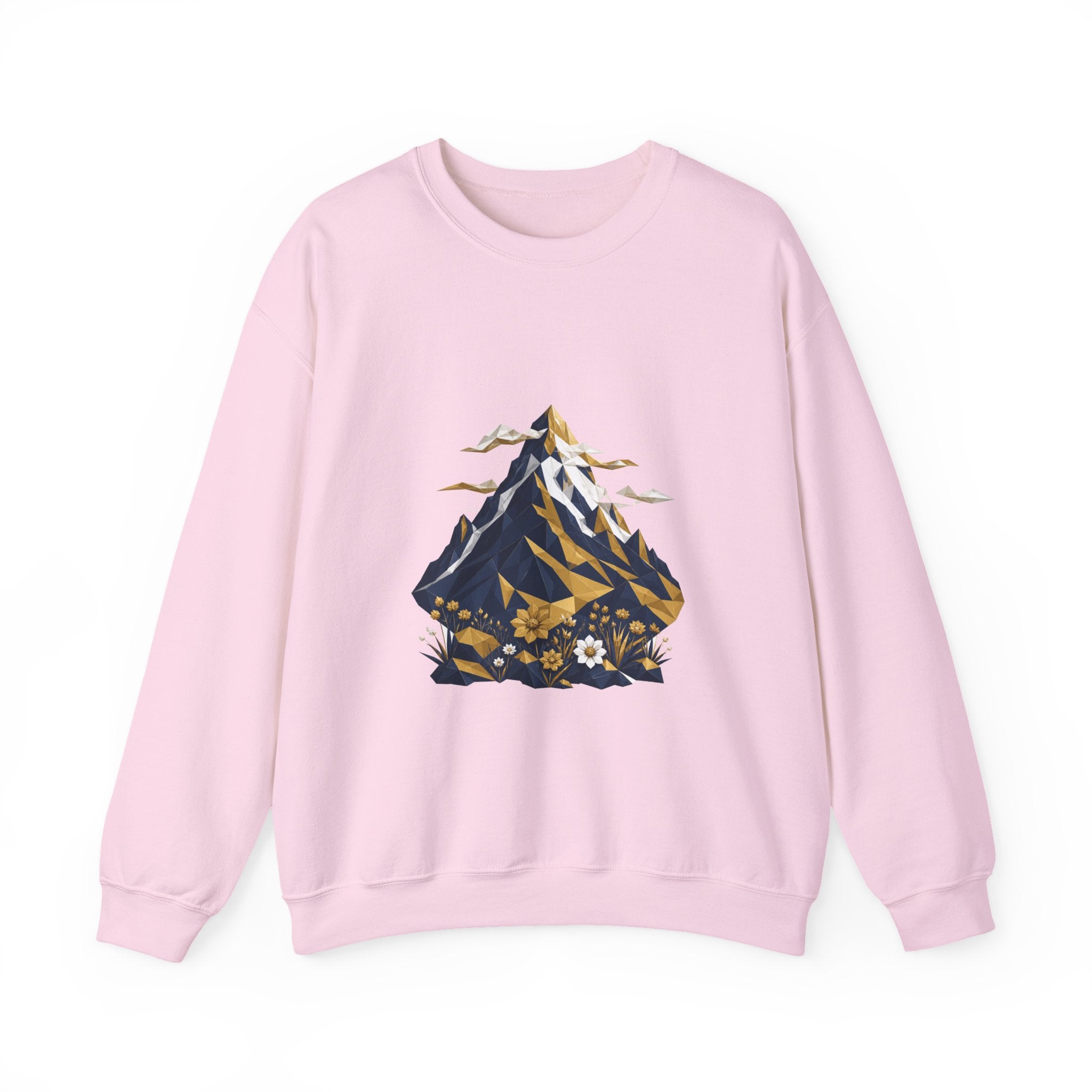 Matching Couple Sweatshirt - Mountain & Ocean Matching Couple Crewneck Sweatshirt Geometric Art His Hers Couple Gift - Design A