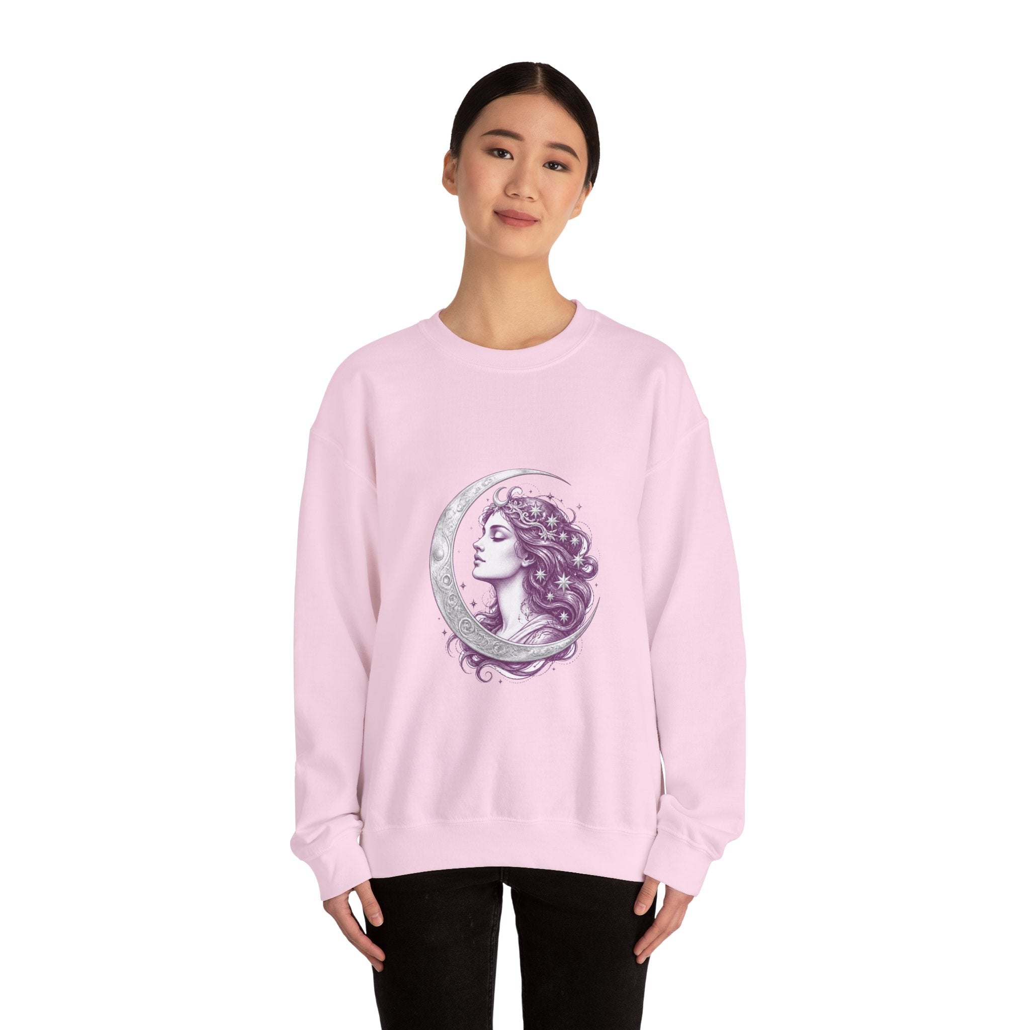 Matching Couple Sweatshirt - Helios & Selene Matching Couple Comfort Colors Crew Hand-Drawn Art His Hers Anniversary Gift - Design B