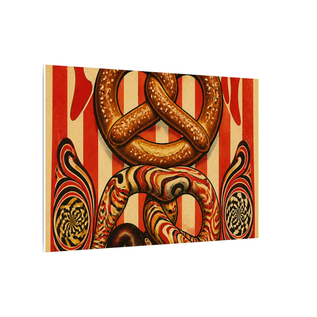 Pretzel Contortionist Wall Art Canvas 16×20 Psychedelic Cafe Decor Maximalist Print