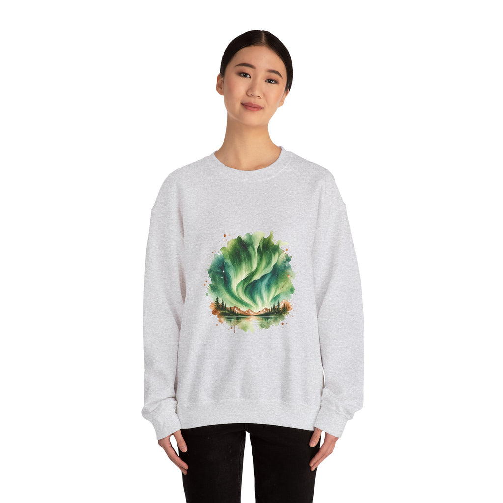 Matching Couple Sweatshirt - Aurora & Southern Cross Matching Couple Premium Fleece Sweatshirt Watercolor Art His Hers Birthday Gift - Design A