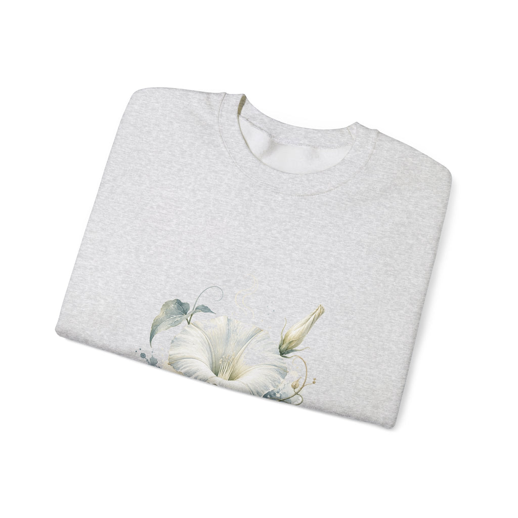 Matching Couple Sweatshirt - Sunflower & Moonflower Matching Couple Comfort Colors Crew Watercolor Art His Hers Birthday Gift - Design B