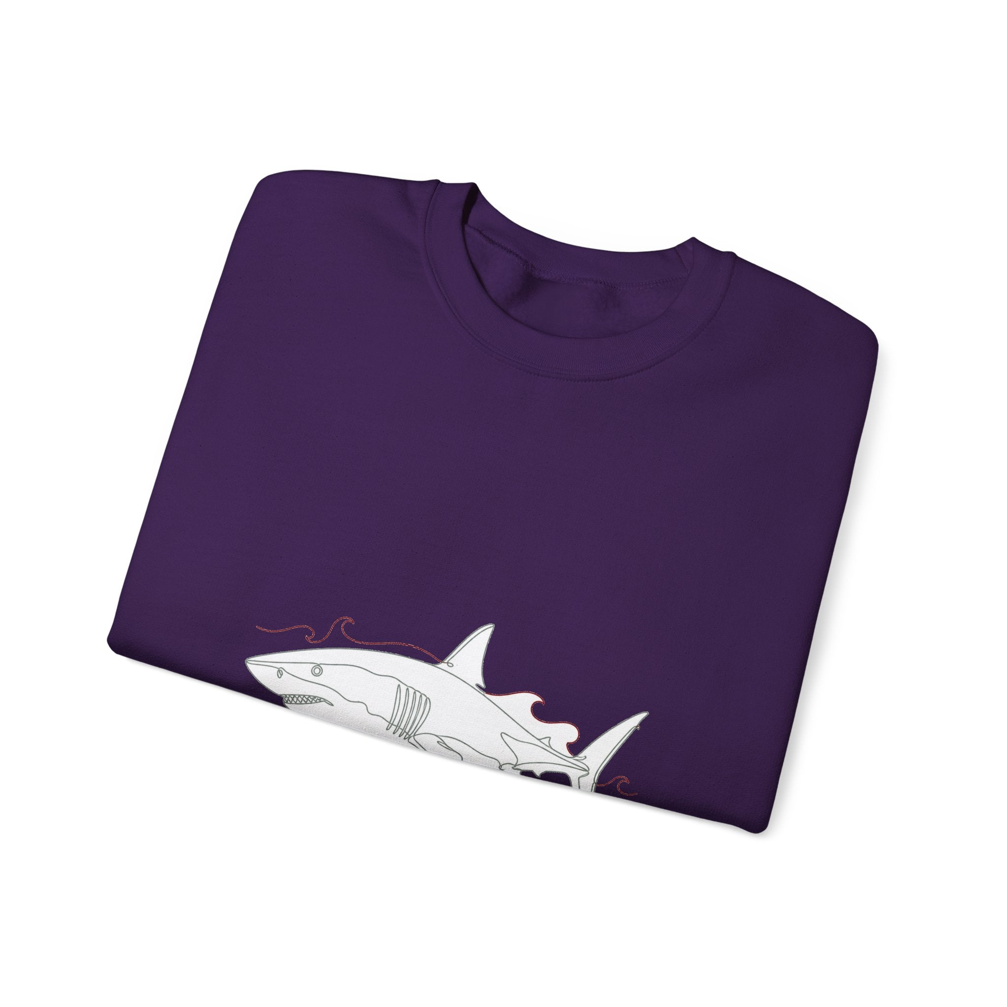 Matching Couple Sweatshirt - Shark & Dolphin Matching Couple Premium Fleece Sweatshirt Minimalist Art His Hers Christmas Gift - Design A