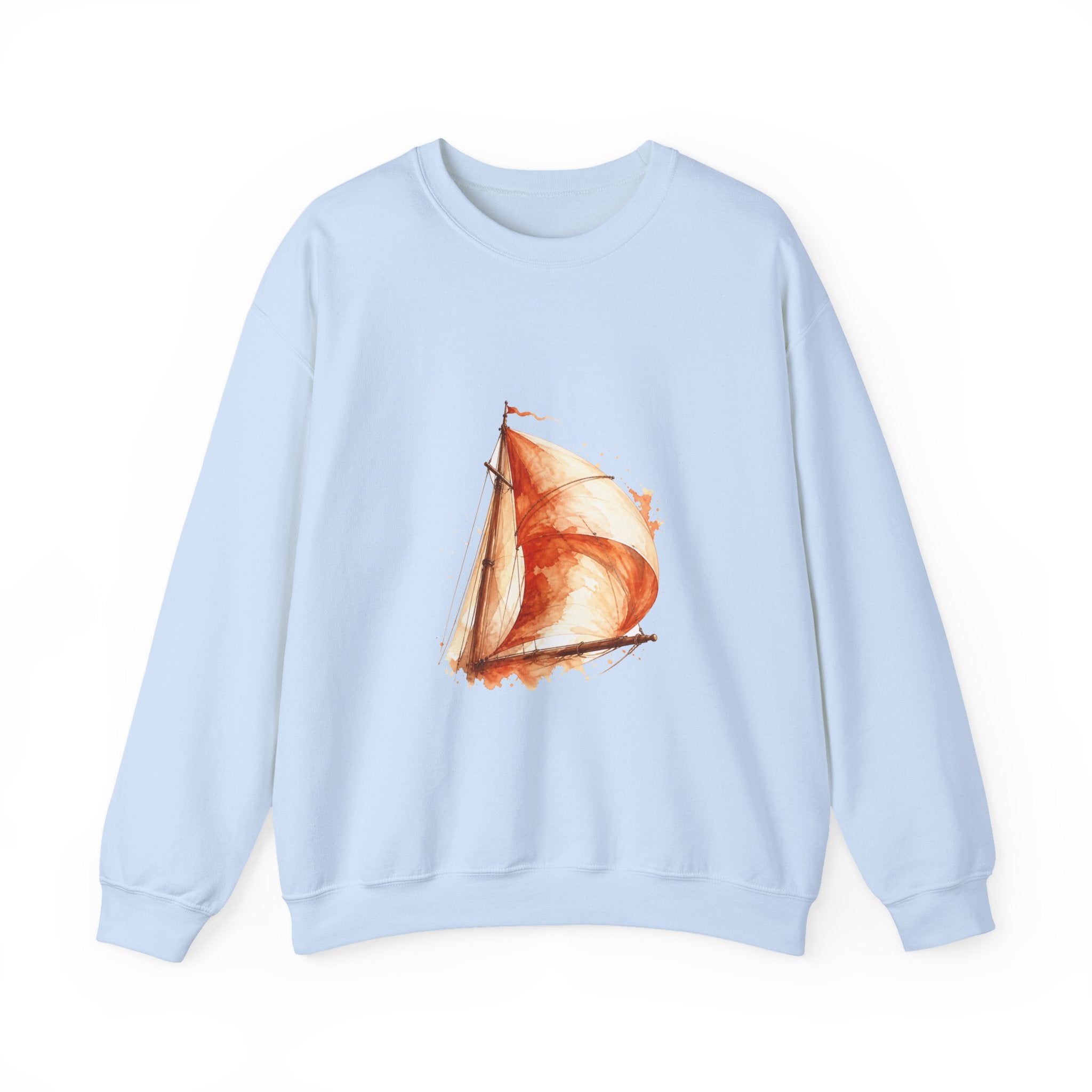Matching Couple Sweatshirt - Anchor & Sail Matching Couple Crewneck Sweatshirt Watercolor Art His Hers Engagement Gift - Design B