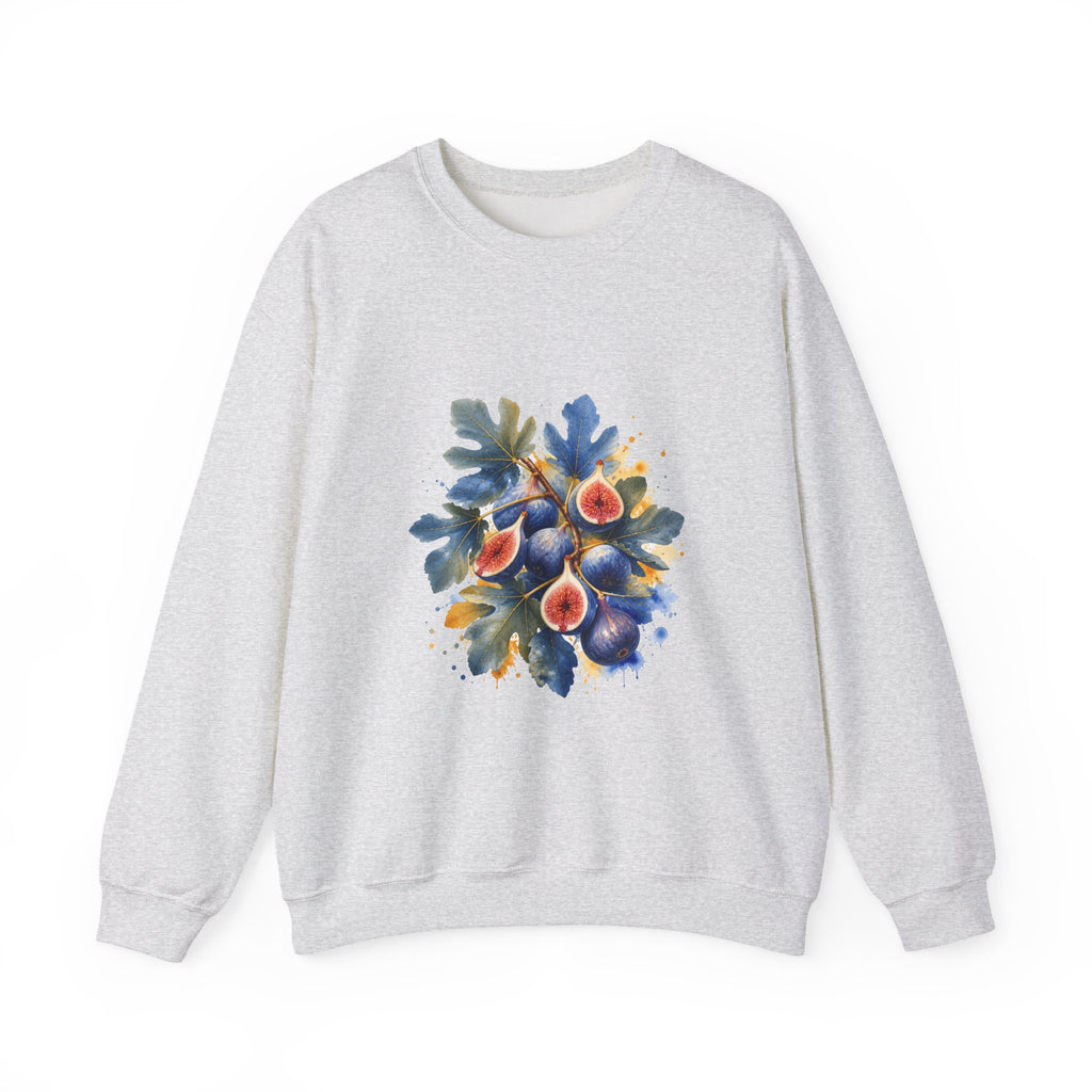 Matching Couple Sweatshirt - Olive Branch & Fig Matching Couple Premium Fleece Sweatshirt Watercolor Art His Hers Birthday Gift - Design B