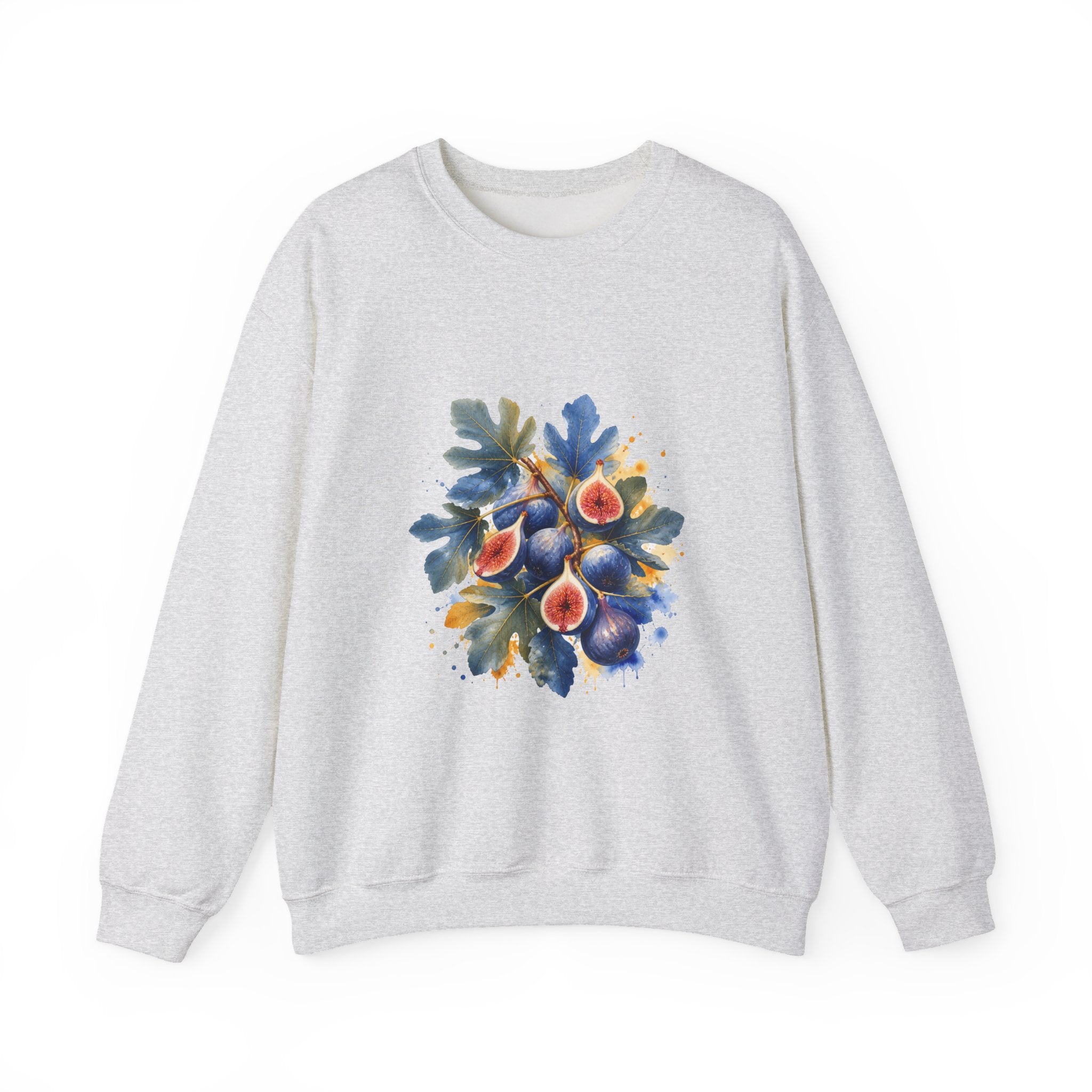 Matching Couple Sweatshirt - Olive Branch & Fig Matching Couple Premium Fleece Sweatshirt Watercolor Art His Hers Birthday Gift - Design B
