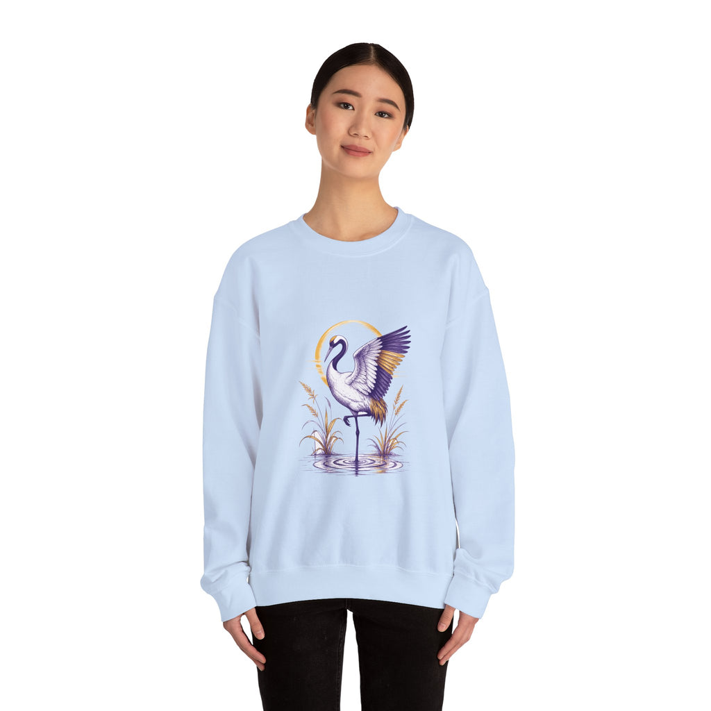 Matching Couple Sweatshirt - Tiger & Crane Matching Couple Premium Fleece Sweatshirt Hand-Drawn Art His Hers Anniversary Gift - Design B