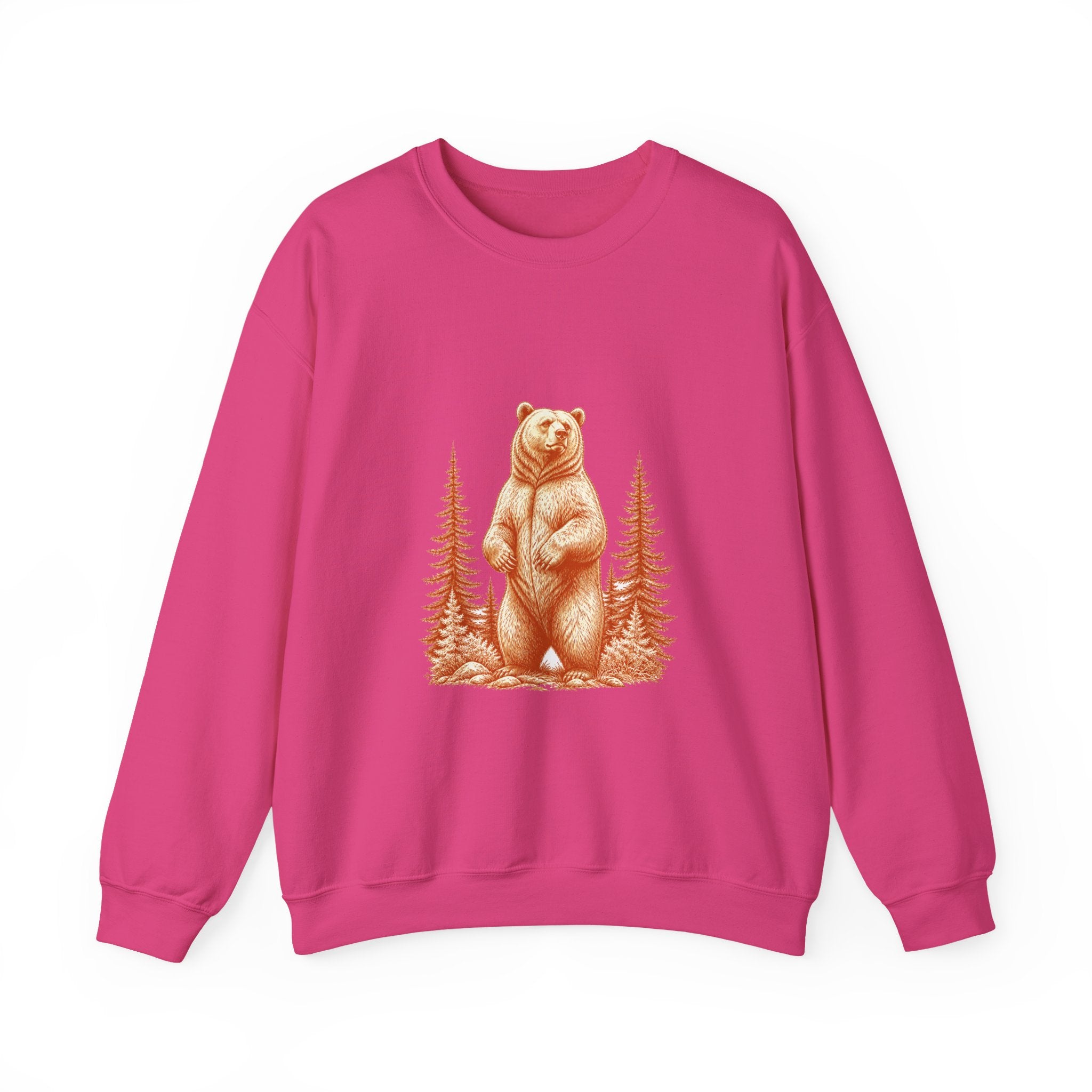 Matching Couple Sweatshirt - Bear & Deer Matching Couple Crewneck Sweatshirt Hand-Drawn Art His Hers Best Friend Gift - Design A
